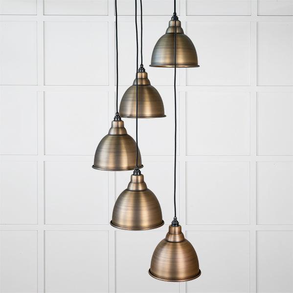 Aged Brass Brindley Cluster Pendant | From The Anvil-Cluster Pendants-Yester Home
