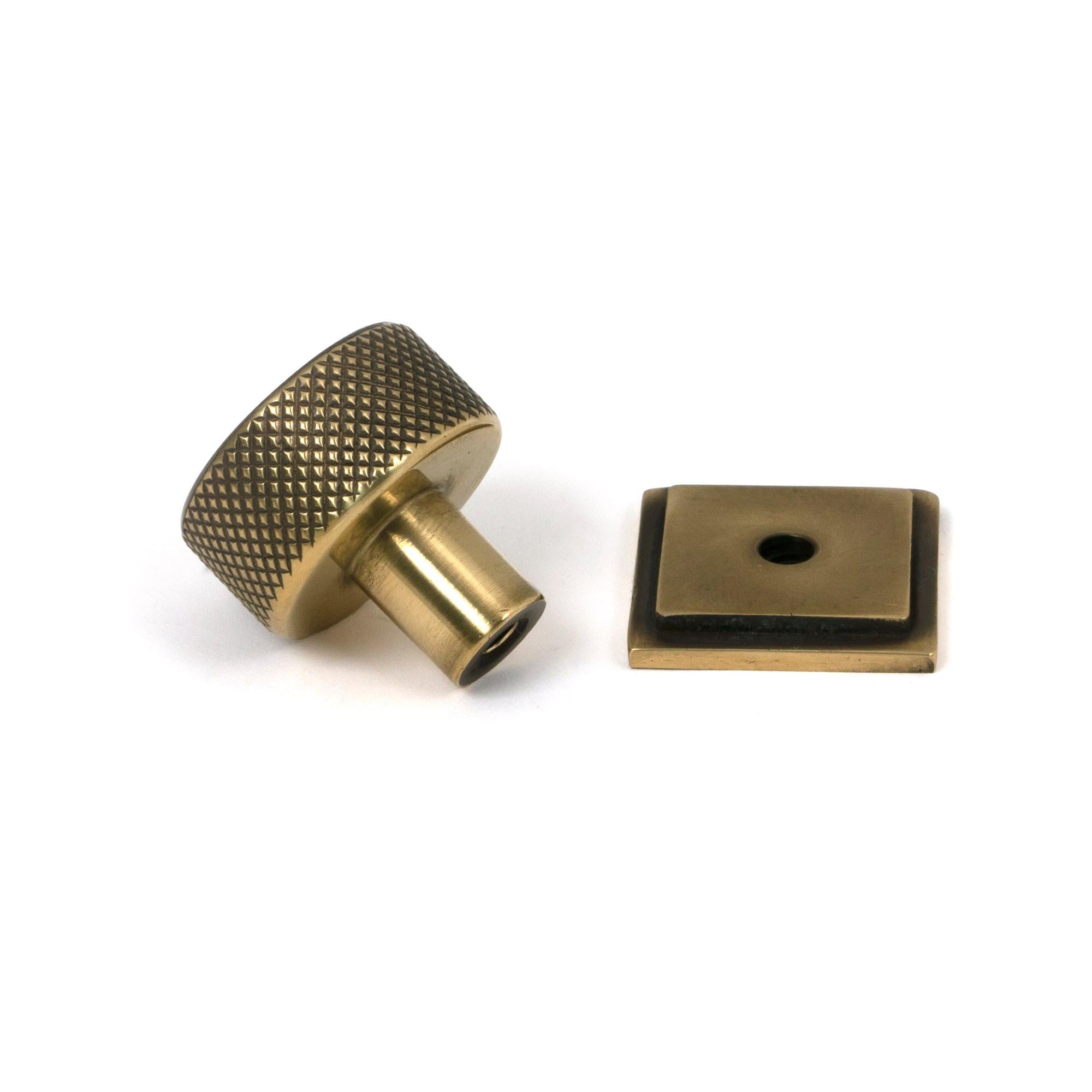Aged Brass Brompton Cabinet Knob - 25mm (Square) | From The Anvil - Cabinet Knobs - From The Anvil - Yester Home
