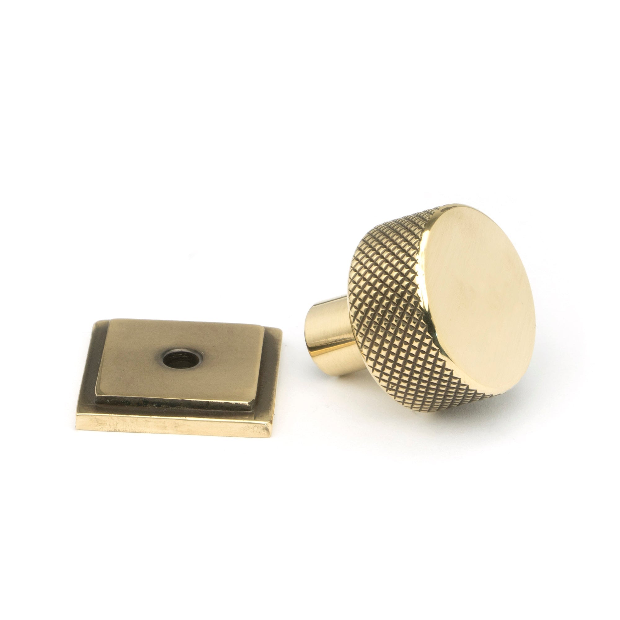 Aged Brass Brompton Cabinet Knob - 25mm (Square) | From The Anvil-Cabinet Knobs-Yester Home