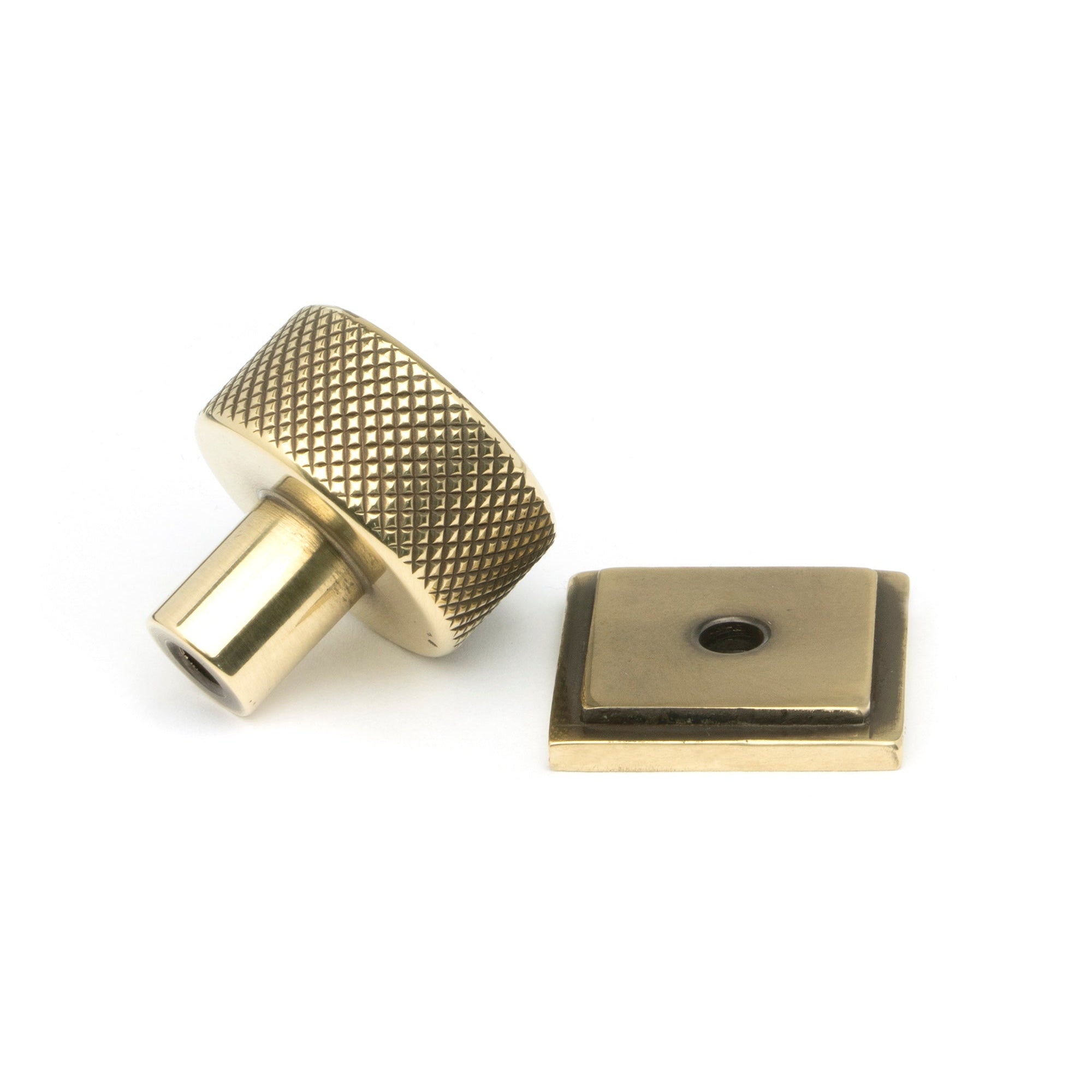 Aged Brass Brompton Cabinet Knob - 25mm (Square) | From The Anvil-Cabinet Knobs-Yester Home