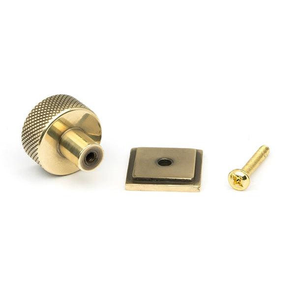 Aged Brass Brompton Cabinet Knob - 25mm (Square) | From The Anvil-Cabinet Knobs-Yester Home
