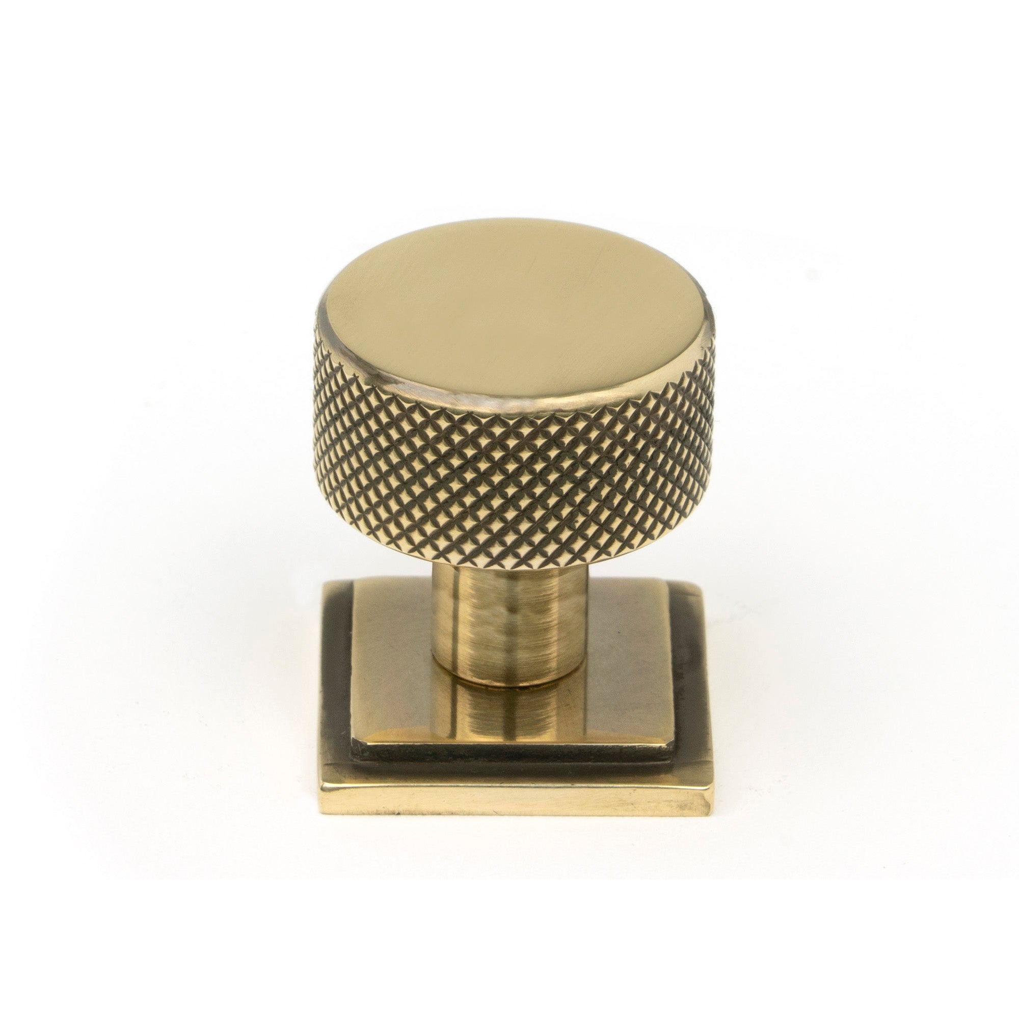 Aged Brass Brompton Cabinet Knob - 25mm (Square) | From The Anvil-Cabinet Knobs-Yester Home