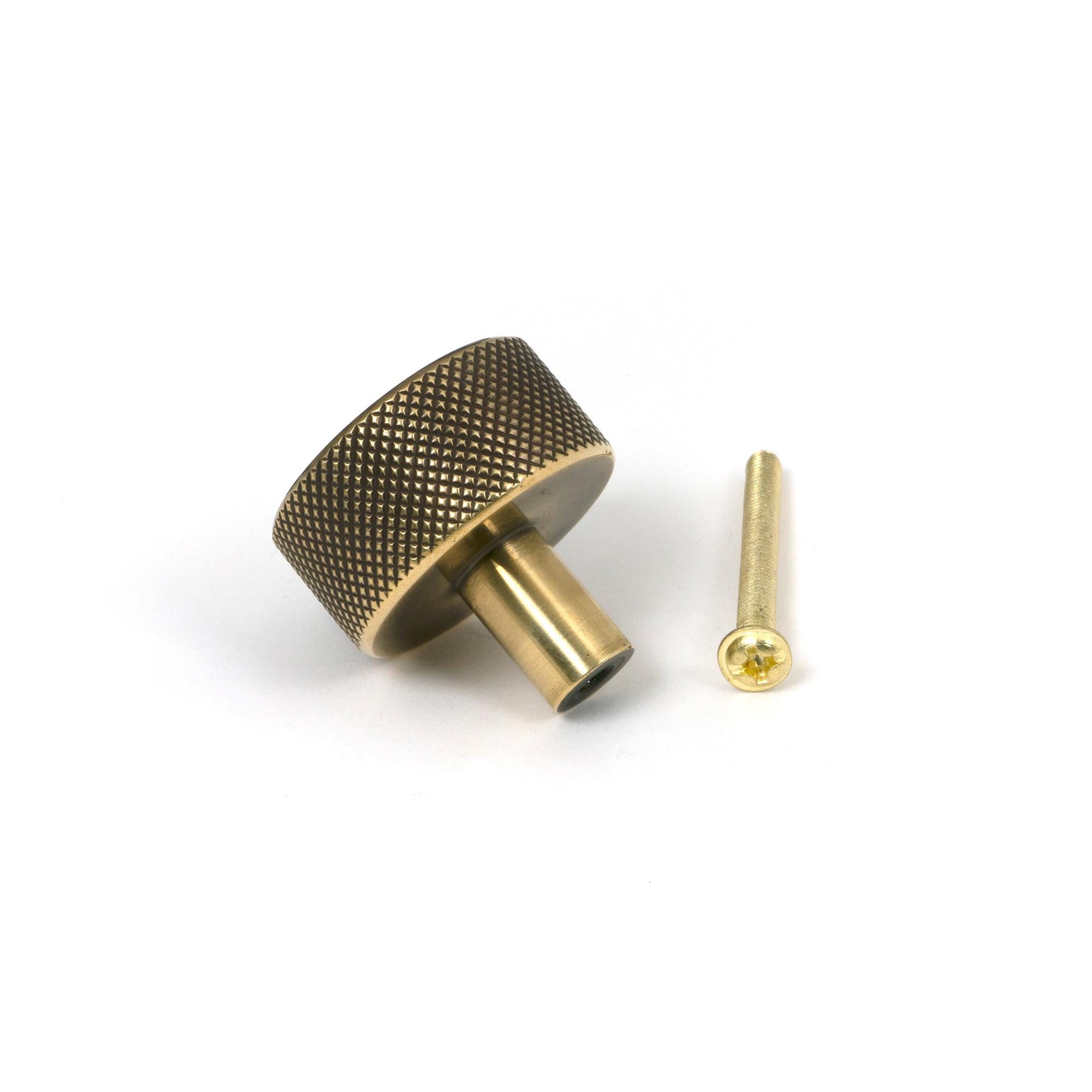 Aged Brass Brompton Cabinet Knob - 32mm (No rose) | From The Anvil - Cabinet Knobs - From The Anvil - Yester Home