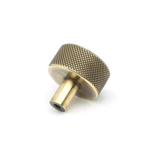 Aged Brass Brompton Cabinet Knob - 32mm (No rose) | From The Anvil-Cabinet Knobs-Yester Home