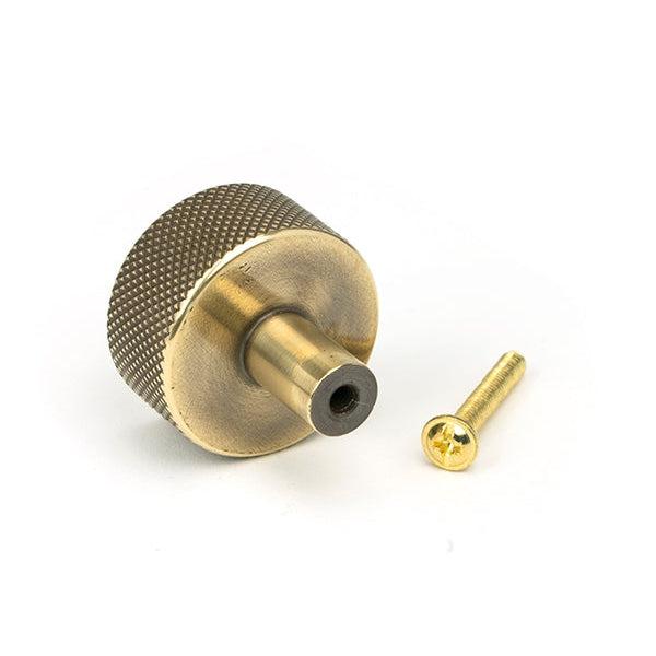 Aged Brass Brompton Cabinet Knob - 32mm (No rose) | From The Anvil-Cabinet Knobs-Yester Home