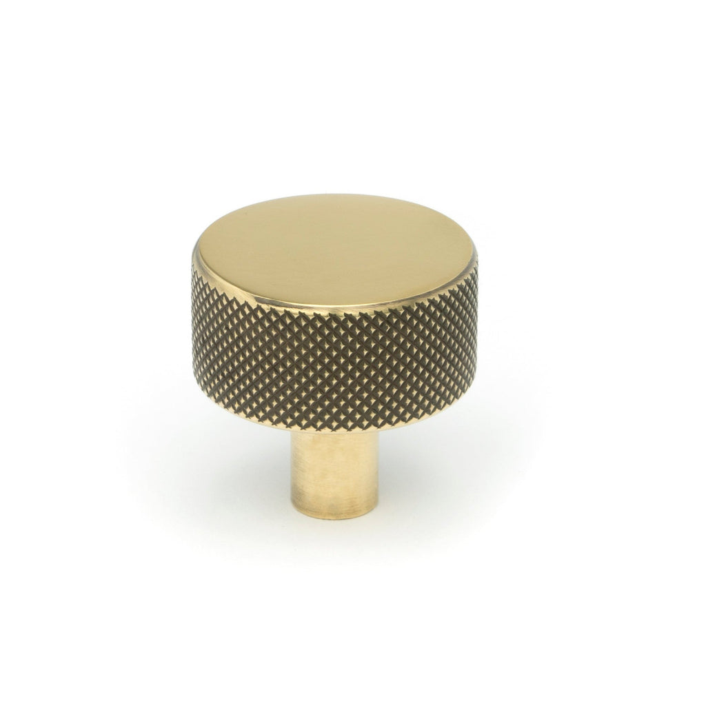 Aged Brass Brompton Cabinet Knob - 32mm (No rose) | From The Anvil-Cabinet Knobs-Yester Home