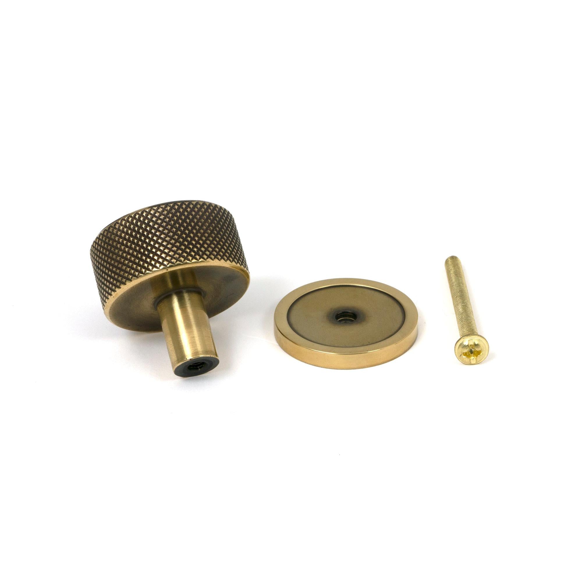 Aged Brass Brompton Cabinet Knob - 32mm (Plain) | From The Anvil - Cabinet Knobs - From The Anvil - Yester Home
