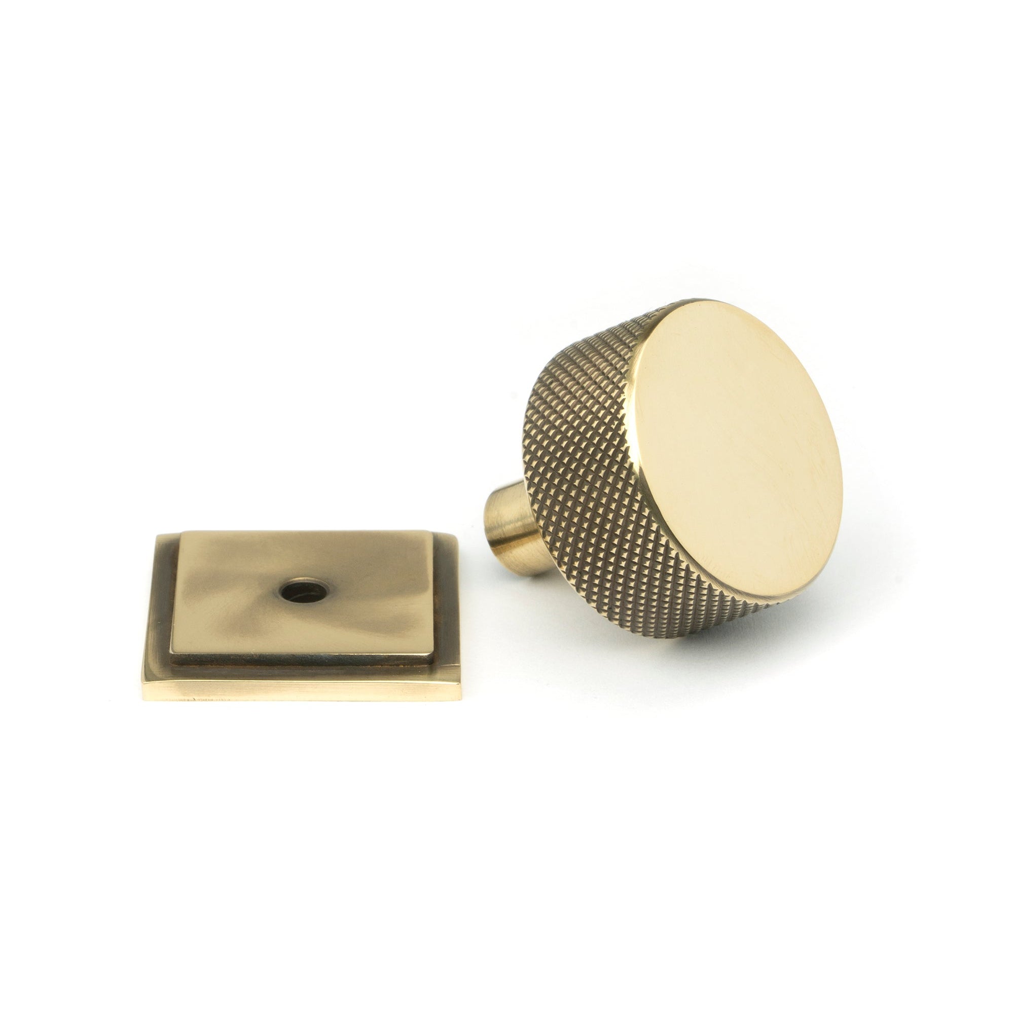 Aged Brass Brompton Cabinet Knob - 32mm (Square) | From The Anvil-Cabinet Knobs-Yester Home