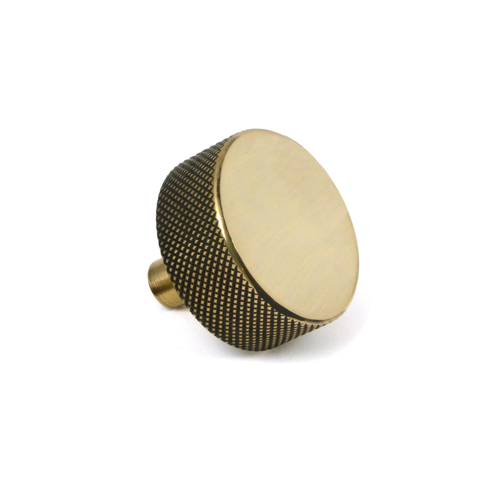 Aged Brass Brompton Cabinet Knob - 38mm (No rose) | From The Anvil - Cabinet Knobs - From The Anvil - Yester Home