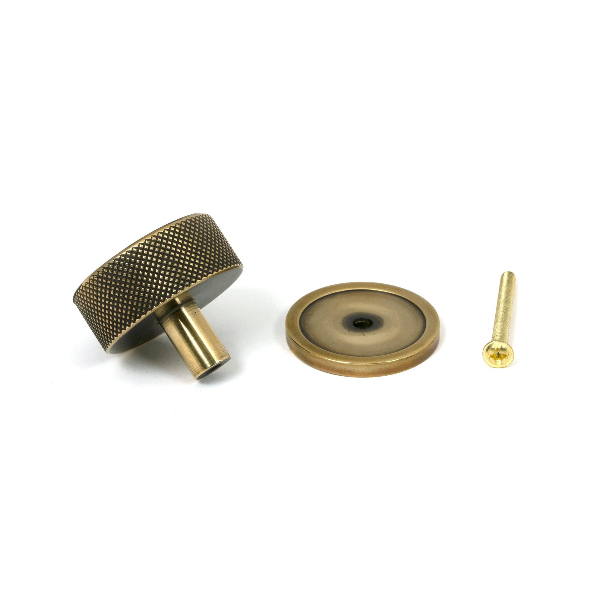 Aged Brass Brompton Cabinet Knob - 38mm (Plain) | From The Anvil - Cabinet Knobs - From The Anvil - Yester Home