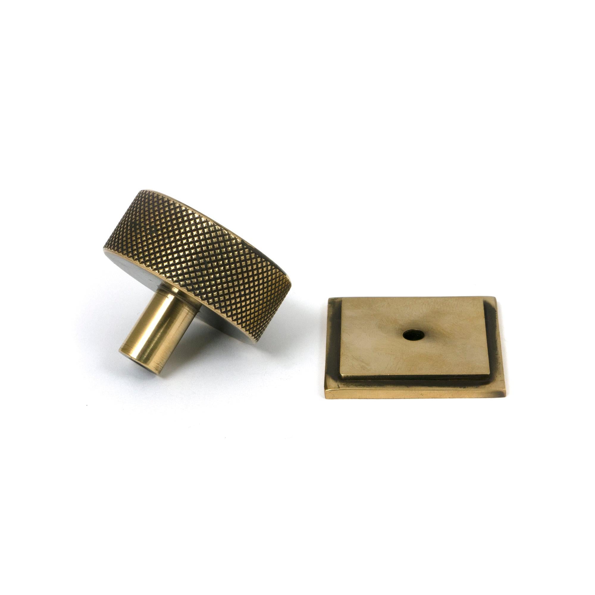 Aged Brass Brompton Cabinet Knob - 38mm (Square) | From The Anvil - Cabinet Knobs - From The Anvil - Yester Home