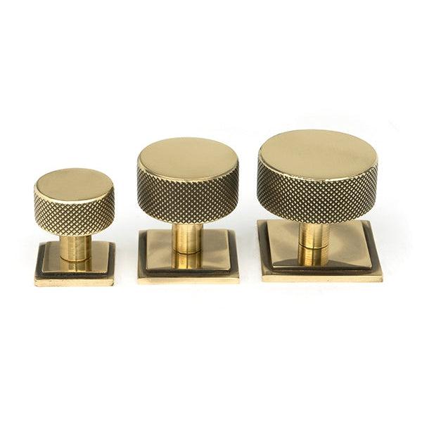 Aged Brass Brompton Cabinet Knob - 38mm (Square) | From The Anvil-Cabinet Knobs-Yester Home