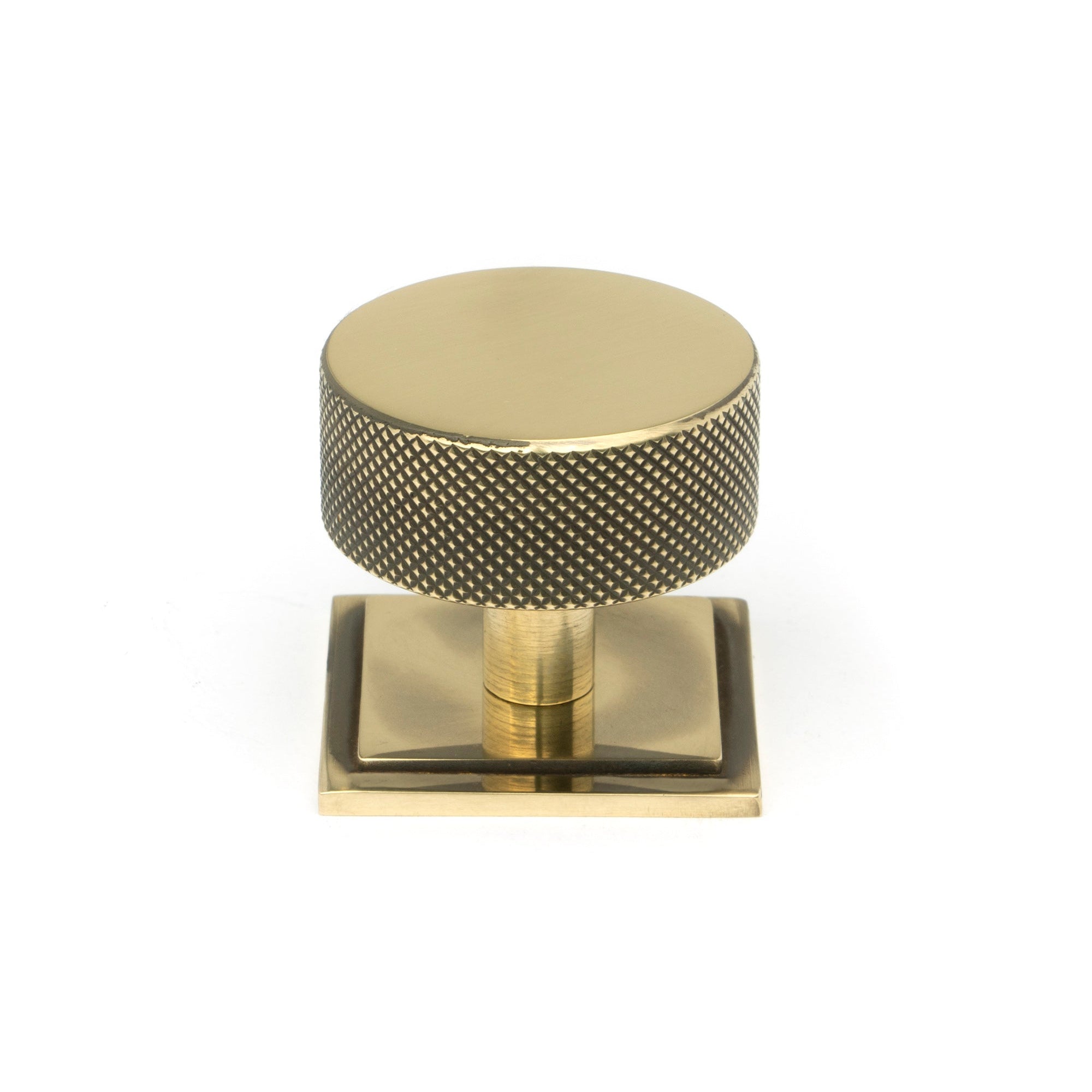 Aged Brass Brompton Cabinet Knob - 38mm (Square) | From The Anvil-Cabinet Knobs-Yester Home