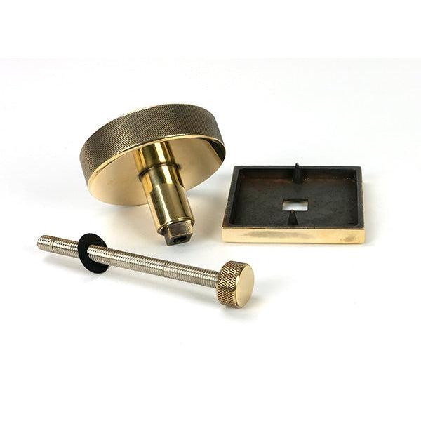 Aged Brass Brompton Centre Door Knob (Square) | From The Anvil-Centre Door Knobs-Yester Home