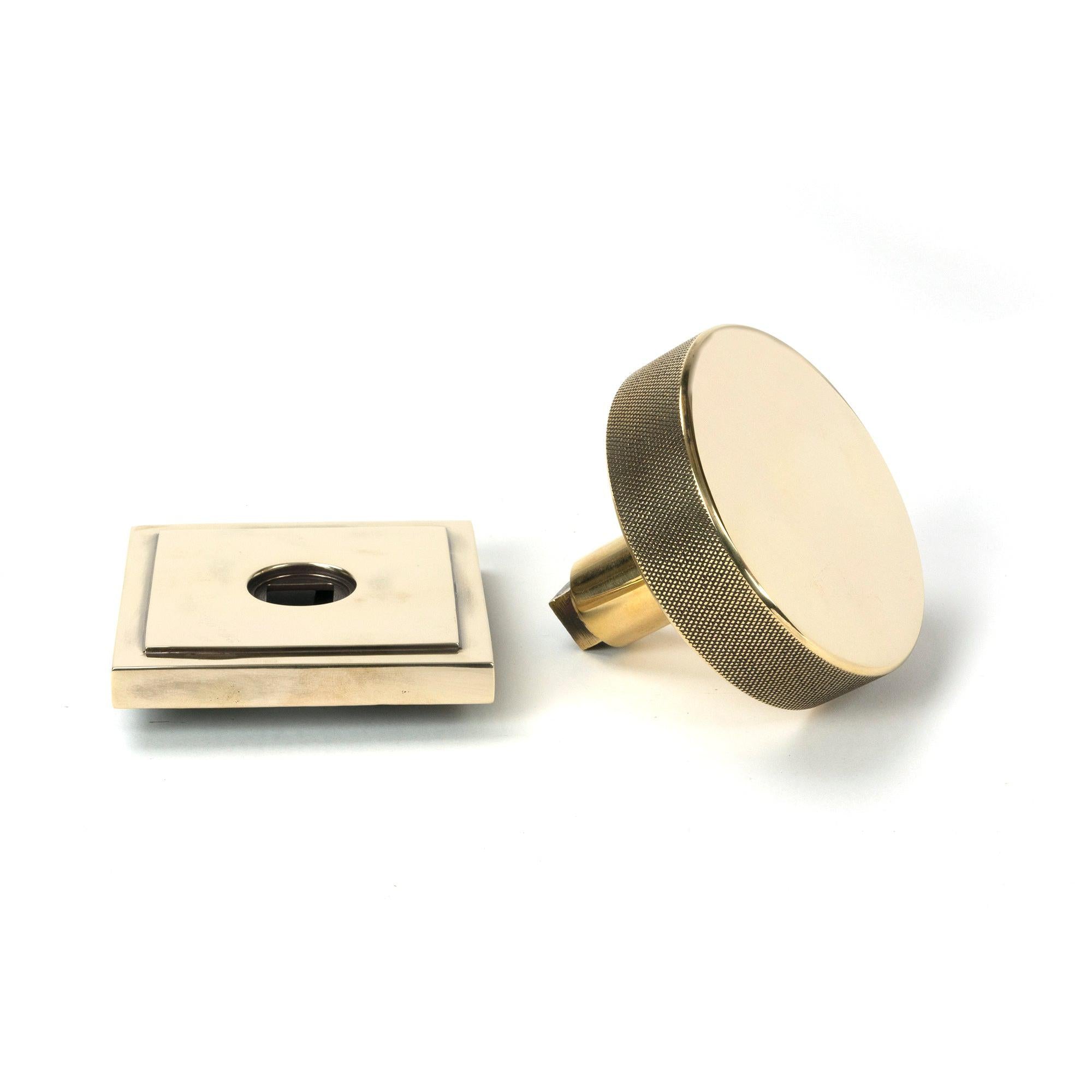 Aged Brass Brompton Centre Door Knob (Square) | From The Anvil - Centre Door Knobs - From The Anvil - Yester Home