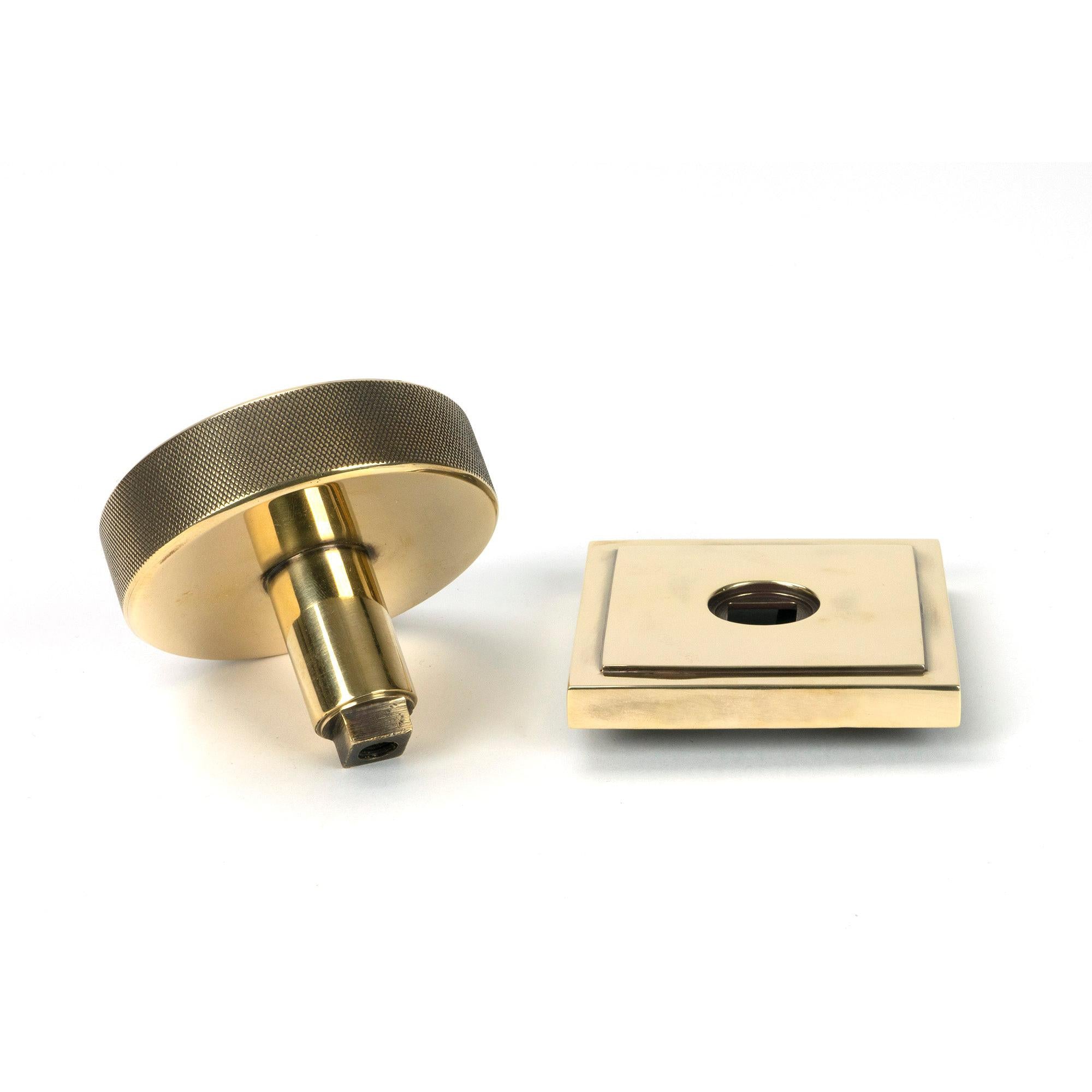Aged Brass Brompton Centre Door Knob (Square) | From The Anvil - Centre Door Knobs - From The Anvil - Yester Home