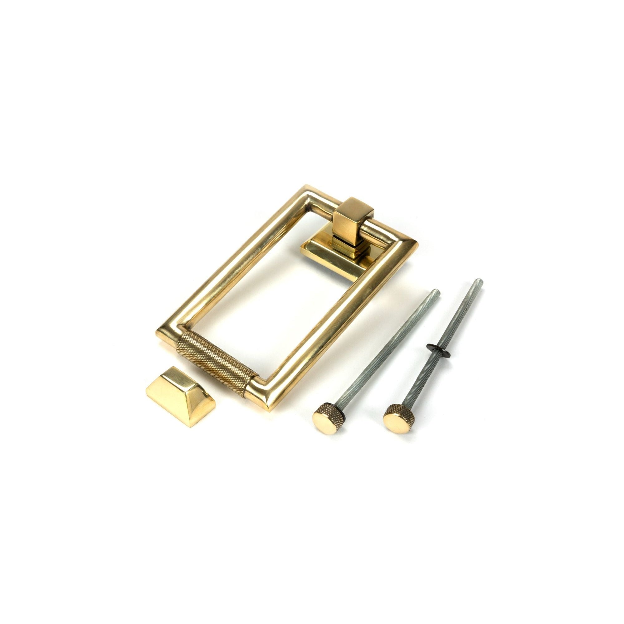 Aged Brass Brompton Door Knocker | From The Anvil-Bolt-Through Door Knockers-Yester Home