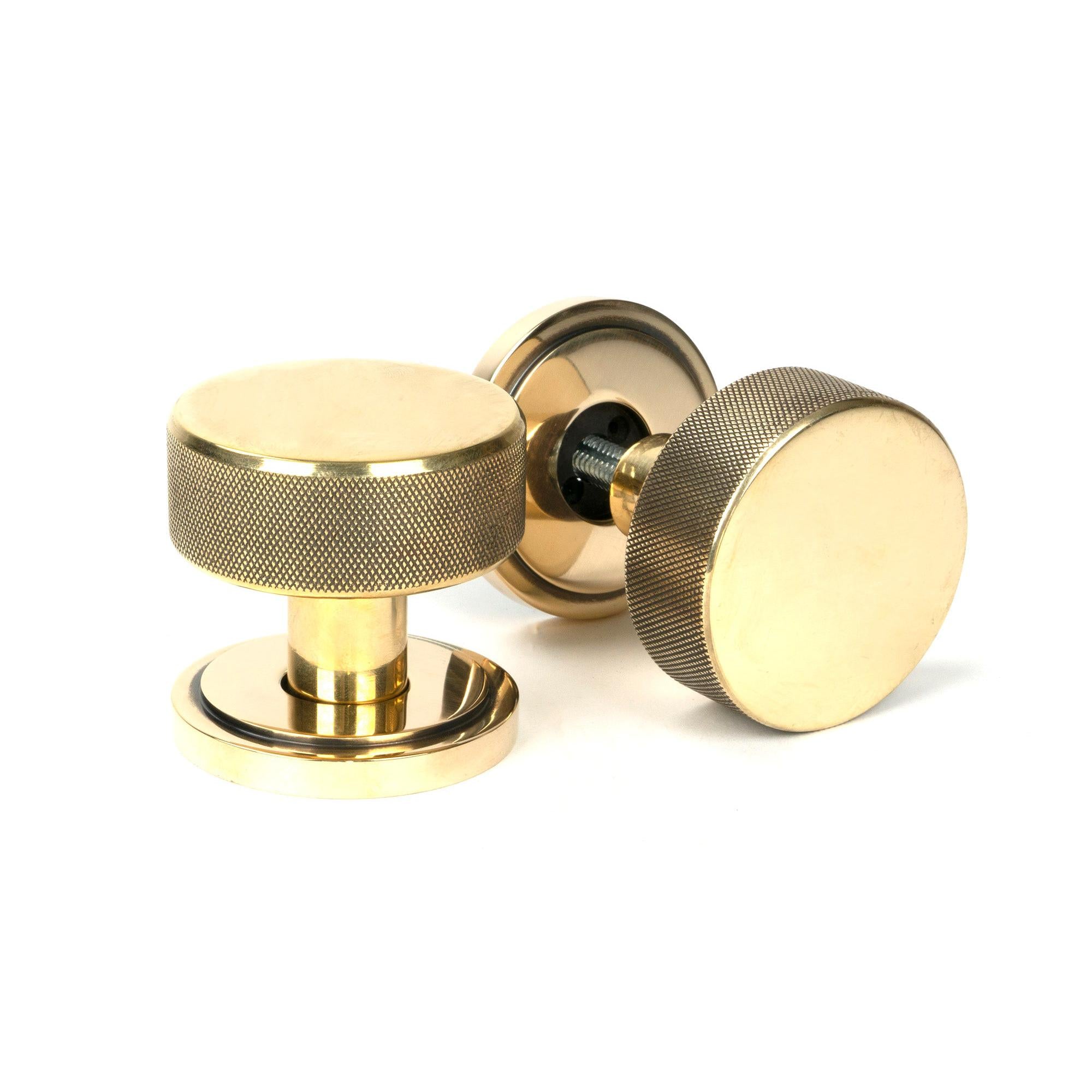Aged Brass Brompton Mortice/Rim Knob Set (Art Deco) | From The Anvil - Mortice Knobs - From The Anvil - Yester Home