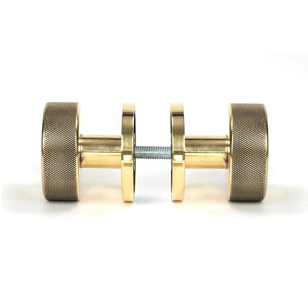 Aged Brass Brompton Mortice/Rim Knob Set (Plain) | From The Anvil-Mortice Knobs-Yester Home