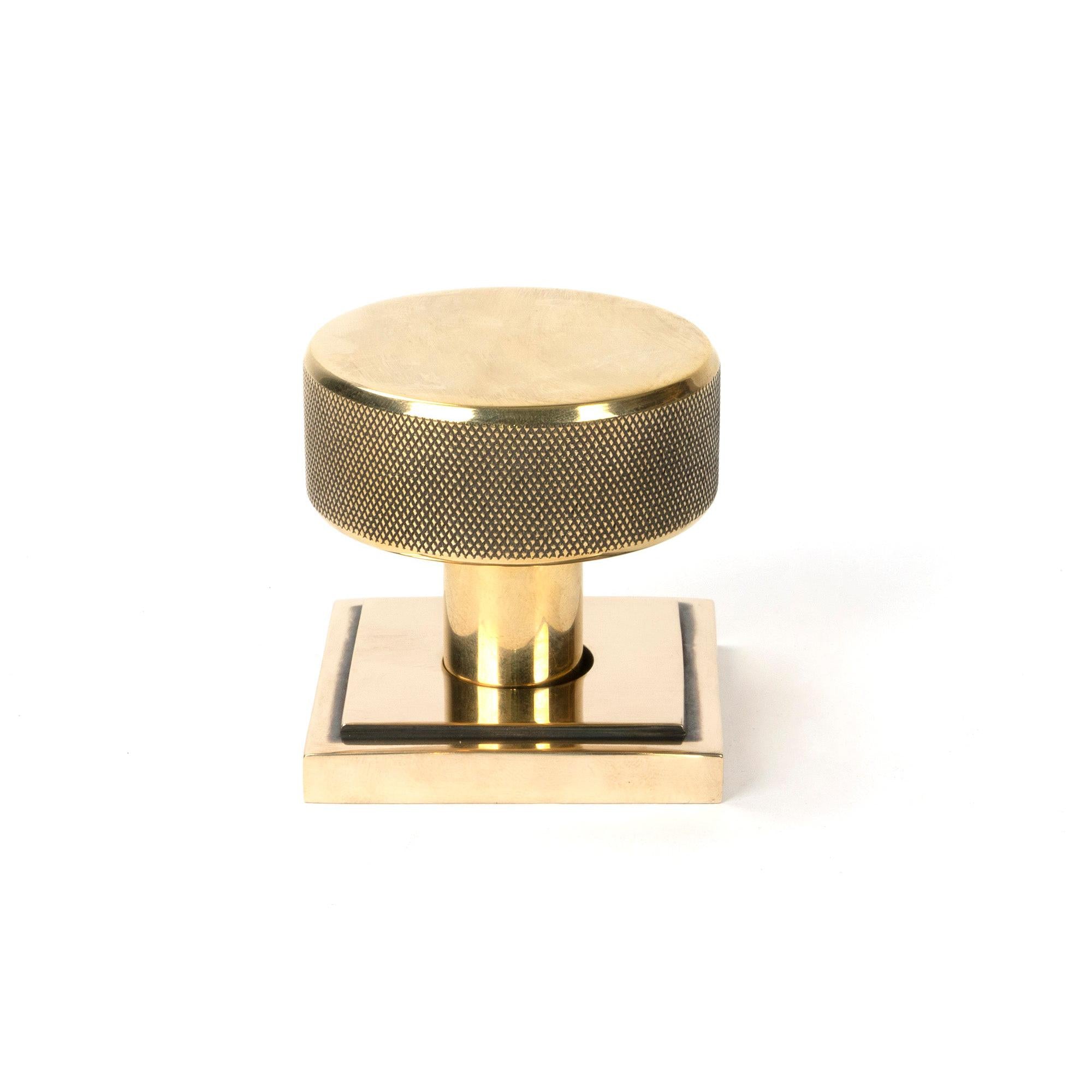 Aged Brass Brompton Mortice/Rim Knob Set (Square) | From The Anvil - Mortice Knobs - From The Anvil - Yester Home