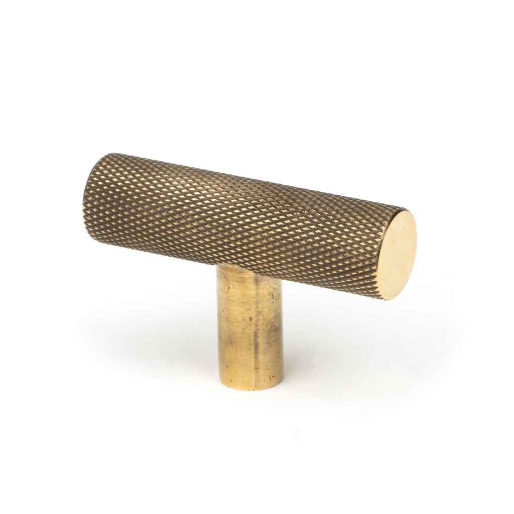 Aged Brass Brompton T-Bar | From The Anvil-Cabinet Knobs-Yester Home