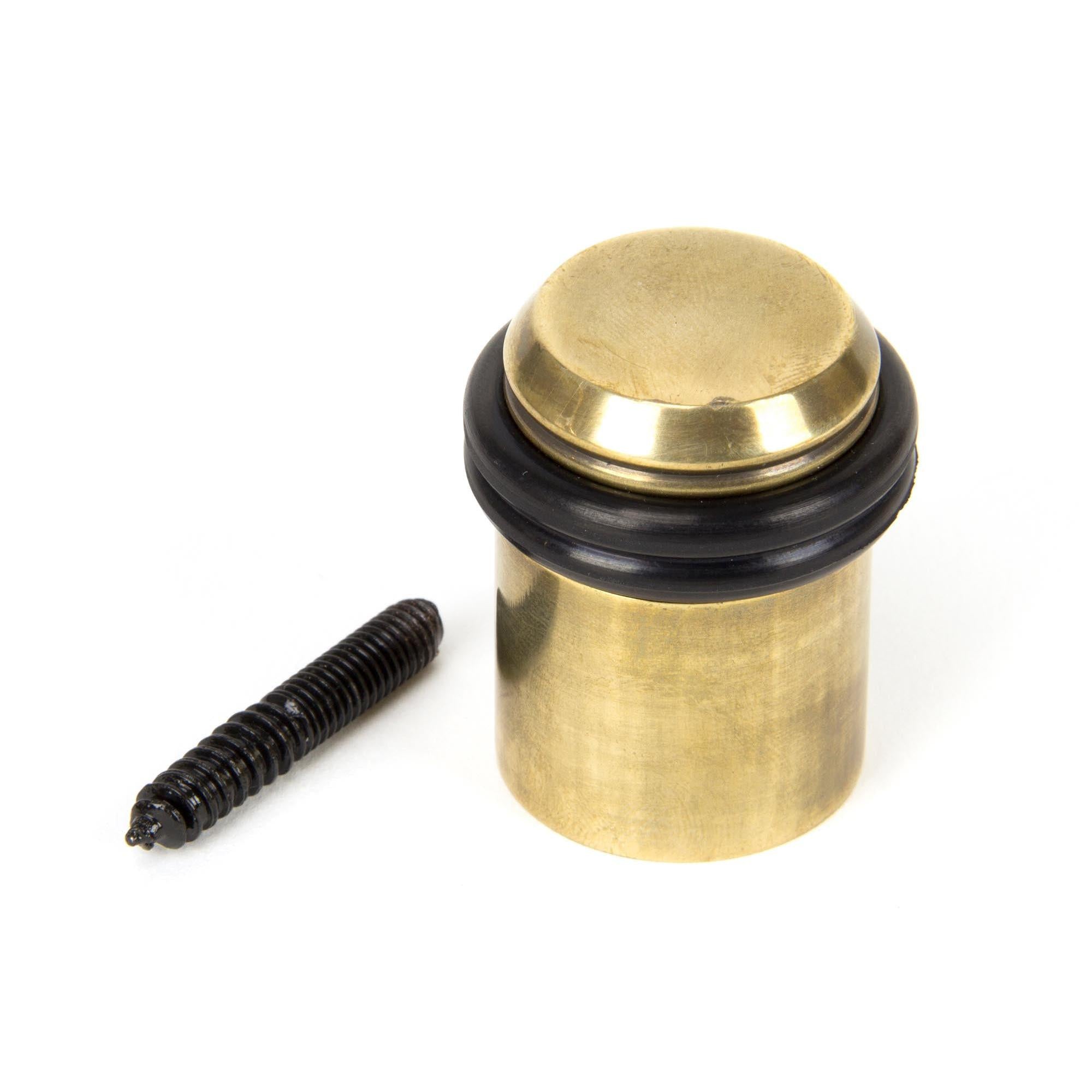 Aged Brass Floor Mounted Door Stop | From The Anvil - Door Stops - From The Anvil - Yester Home
