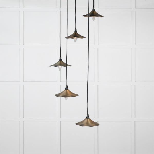 Aged Brass Flora Cluster Pendant | From The Anvil-Cluster Pendants-Yester Home
