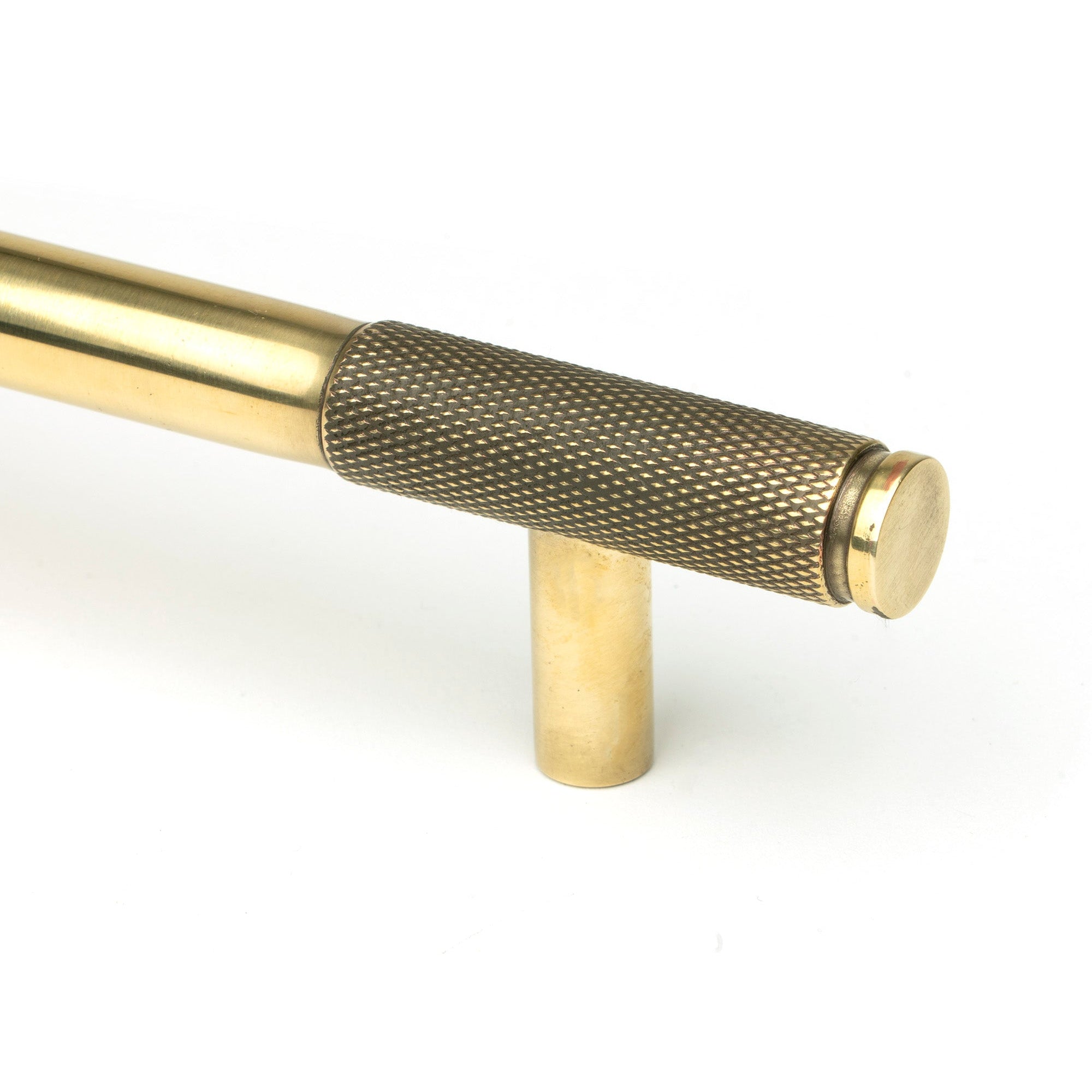 Aged Brass Half Brompton Pull Handle - Medium | From The Anvil-Pull Handles-Yester Home