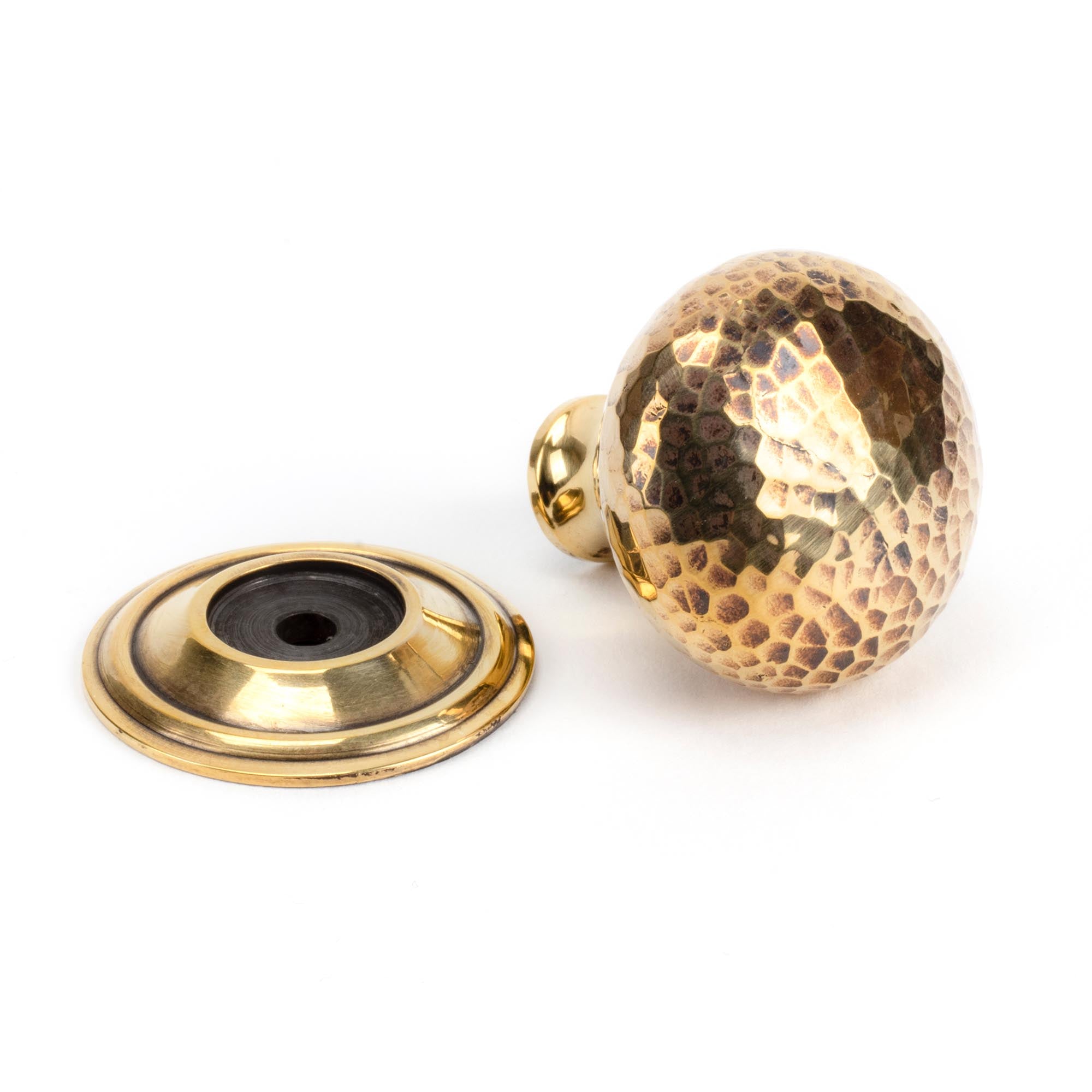 Aged Brass Hammered Mushroom Cabinet Knob 32mm | From The Anvil - Cabinet Knobs - From The Anvil - Yester Home