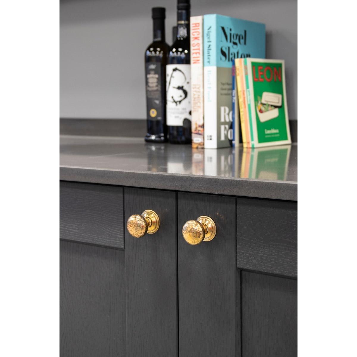 Aged Brass Hammered Mushroom Cabinet Knob 32mm | From The Anvil-Cabinet Knobs-Yester Home