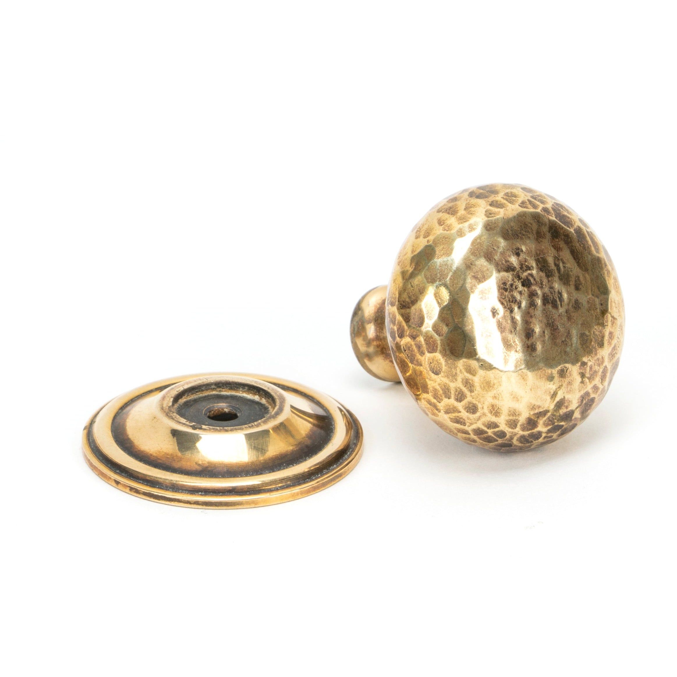 Aged Brass Hammered Mushroom Cabinet Knob 38mm | From The Anvil-Cabinet Knobs-Yester Home
