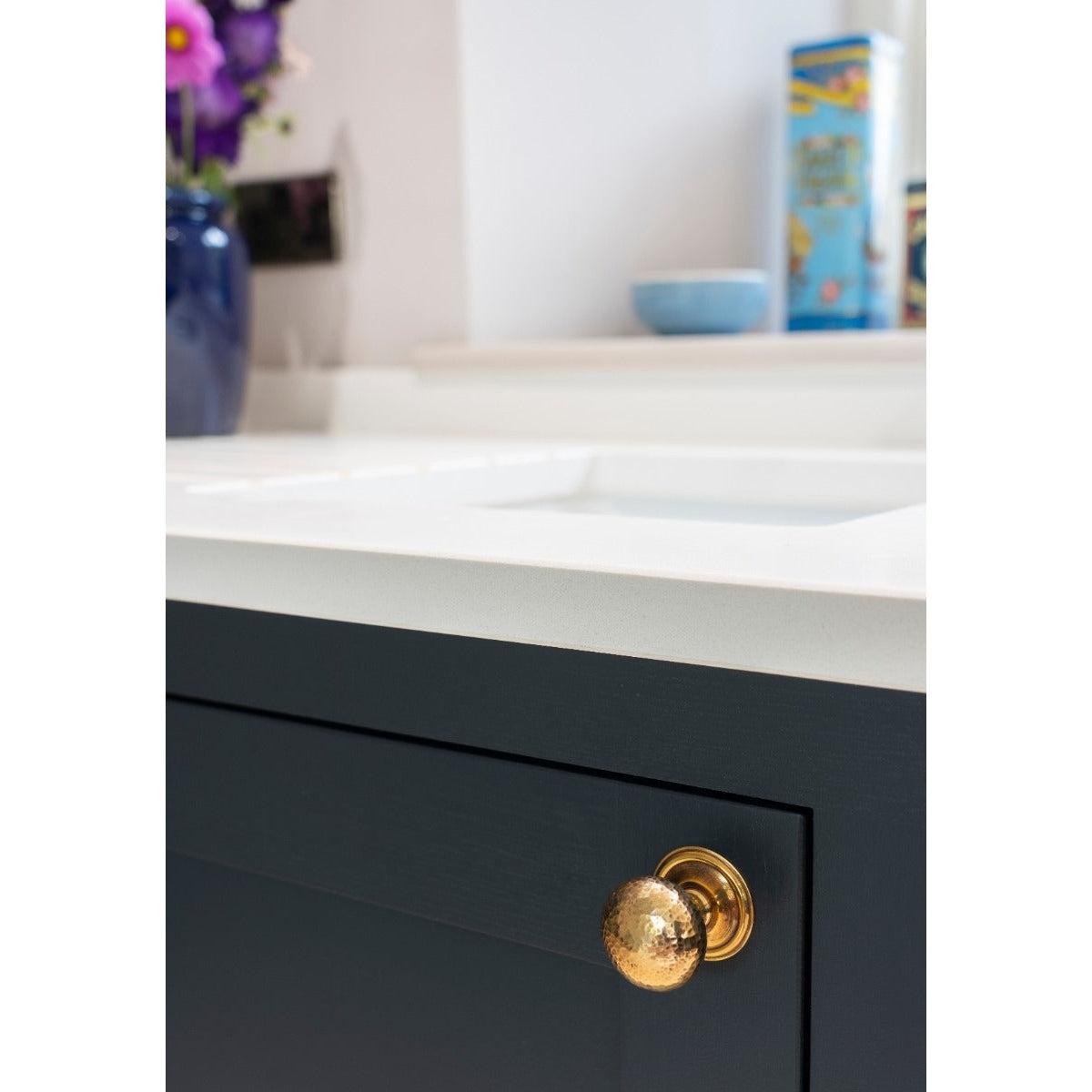 Aged Brass Hammered Mushroom Cabinet Knob 38mm | From The Anvil-Cabinet Knobs-Yester Home