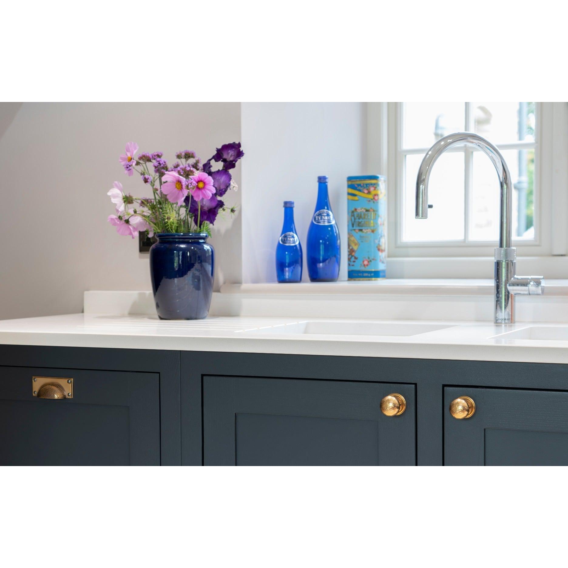 Aged Brass Hammered Mushroom Cabinet Knob 38mm | From The Anvil-Cabinet Knobs-Yester Home