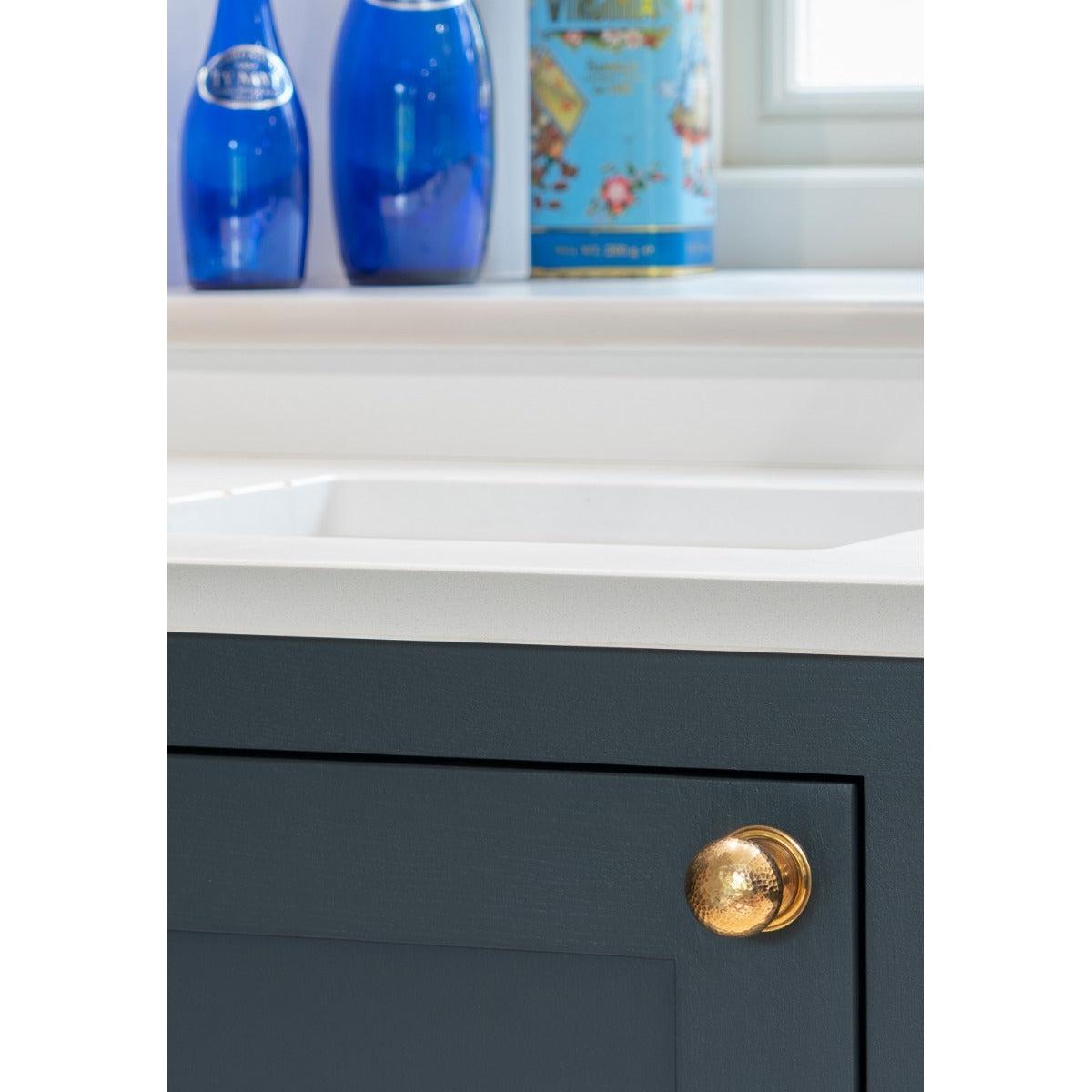 Aged Brass Hammered Mushroom Cabinet Knob 38mm | From The Anvil-Cabinet Knobs-Yester Home