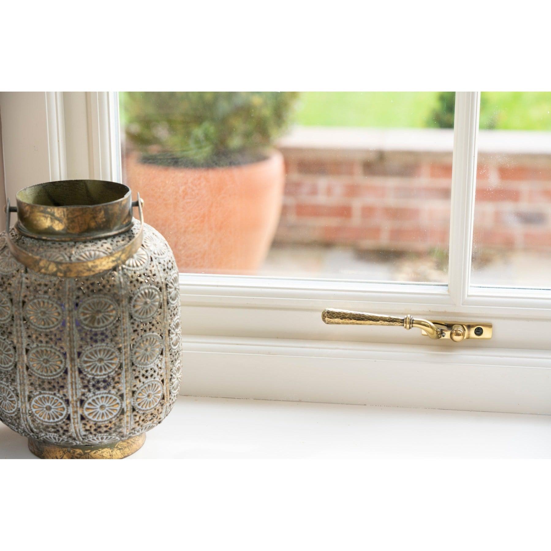 Aged Brass Hammered Newbury Espag - LH | From The Anvil-Espag. Fasteners-Yester Home