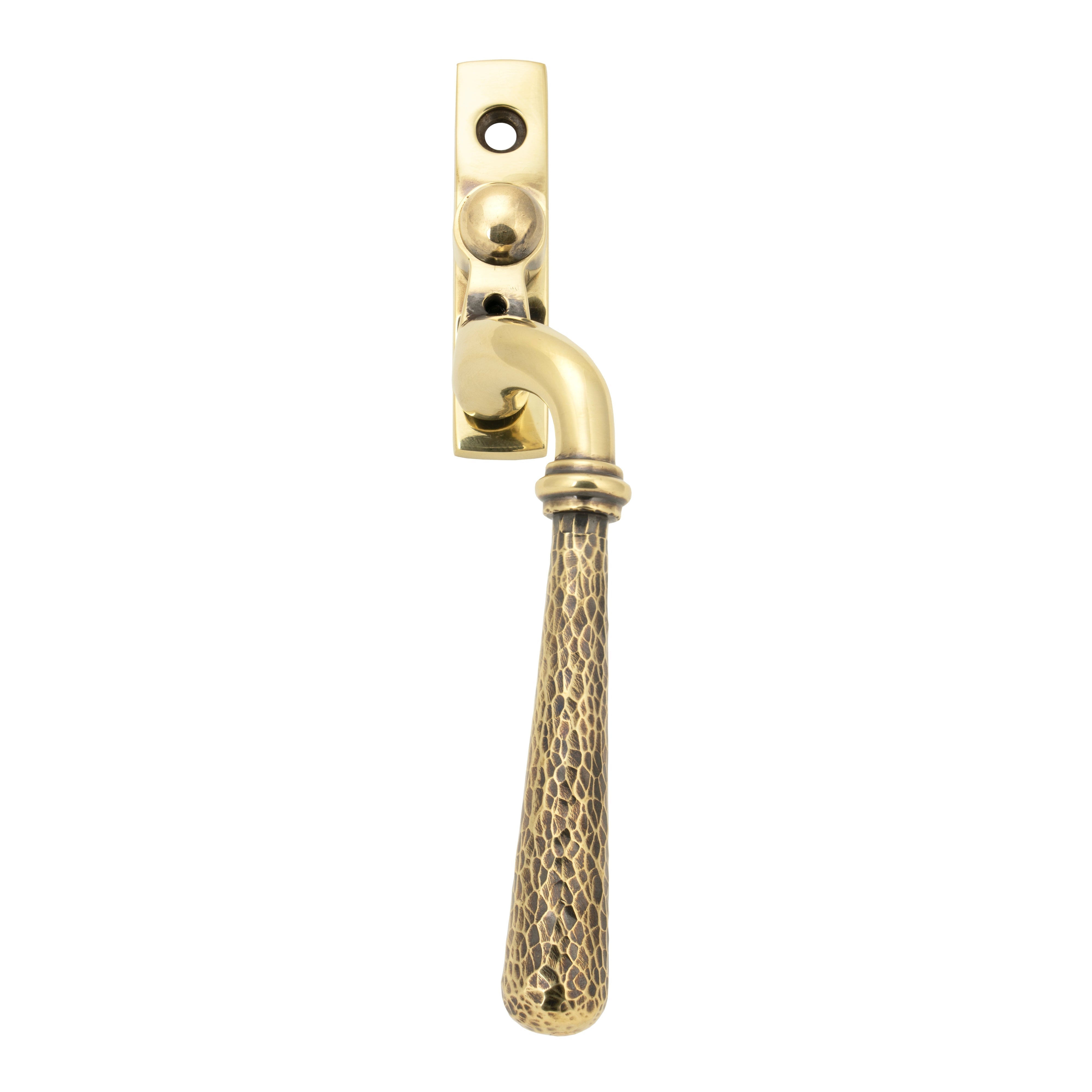 Aged Brass Hammered Newbury Espag - RH | From The Anvil-Espag. Fasteners-Yester Home