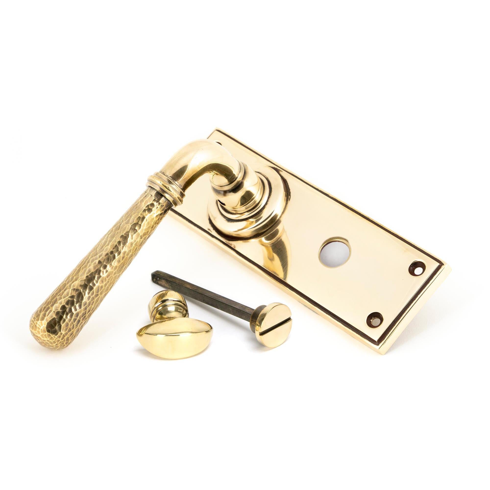 Aged Brass Hammered Newbury Lever Bathroom Set | From The Anvil - Lever Bathroom - From The Anvil - Yester Home