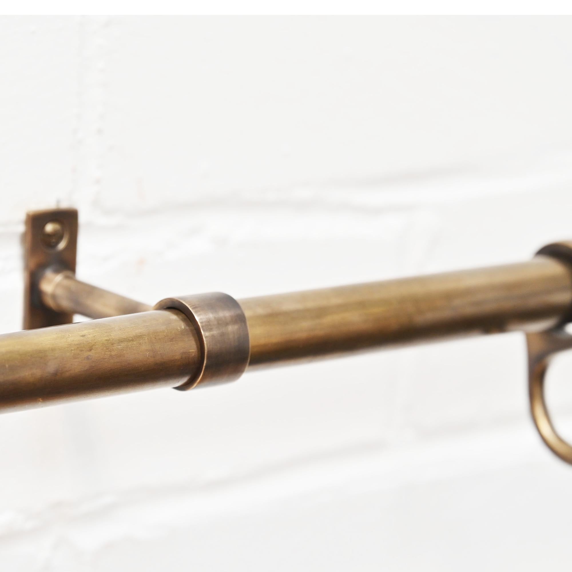 Aged Brass Hanging Rail-Hook Rails-Yester Home