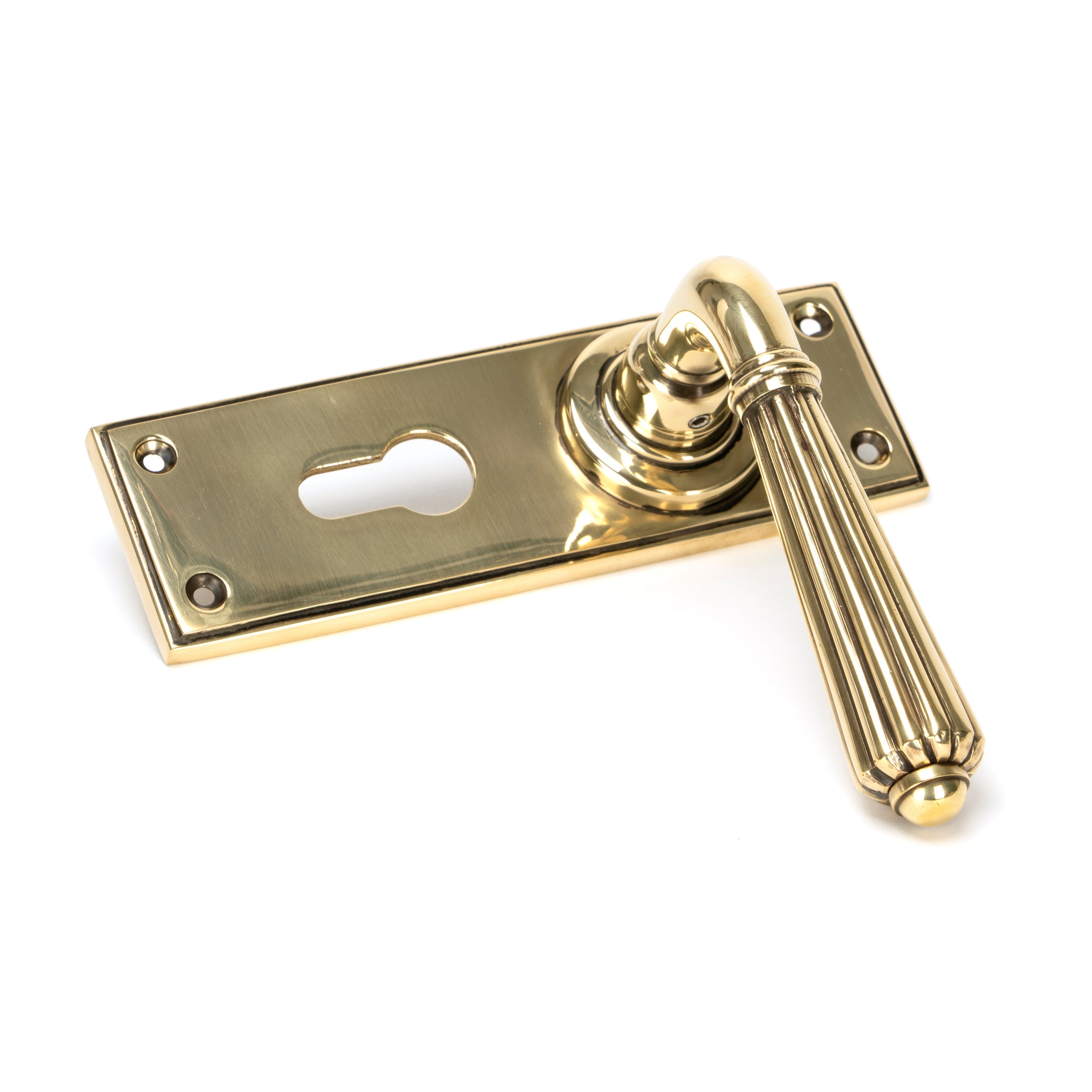 Aged Brass Hinton Lever Euro Lock Set | From The Anvil-Lever Euro-Yester Home