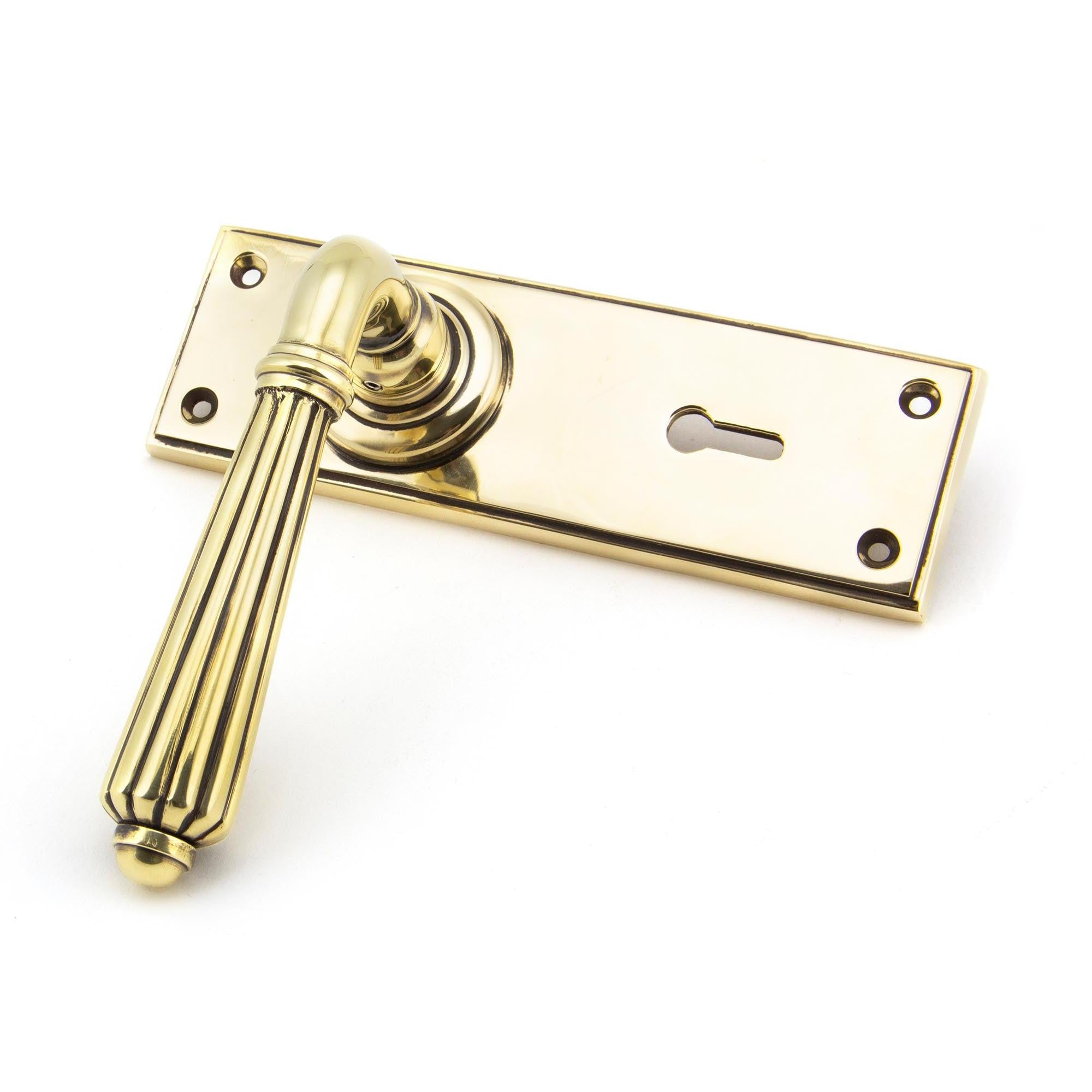 Aged Brass Hinton Lever Lock Set | From The Anvil - Lever Lock - From The Anvil - Yester Home