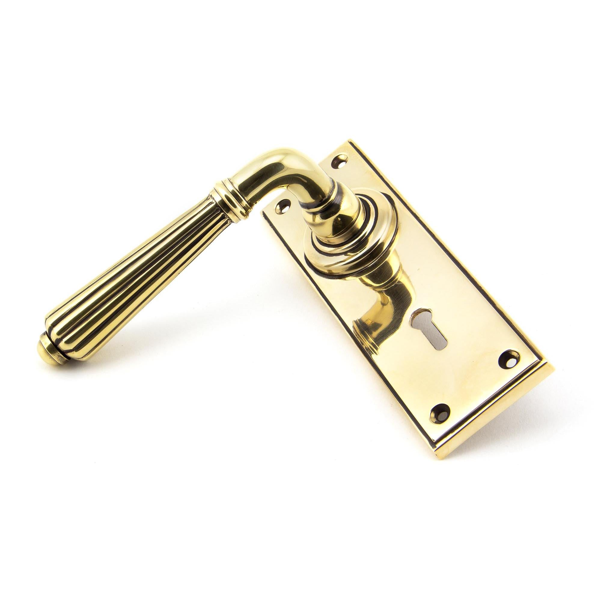 Aged Brass Hinton Lever Lock Set | From The Anvil - Lever Lock - From The Anvil - Yester Home