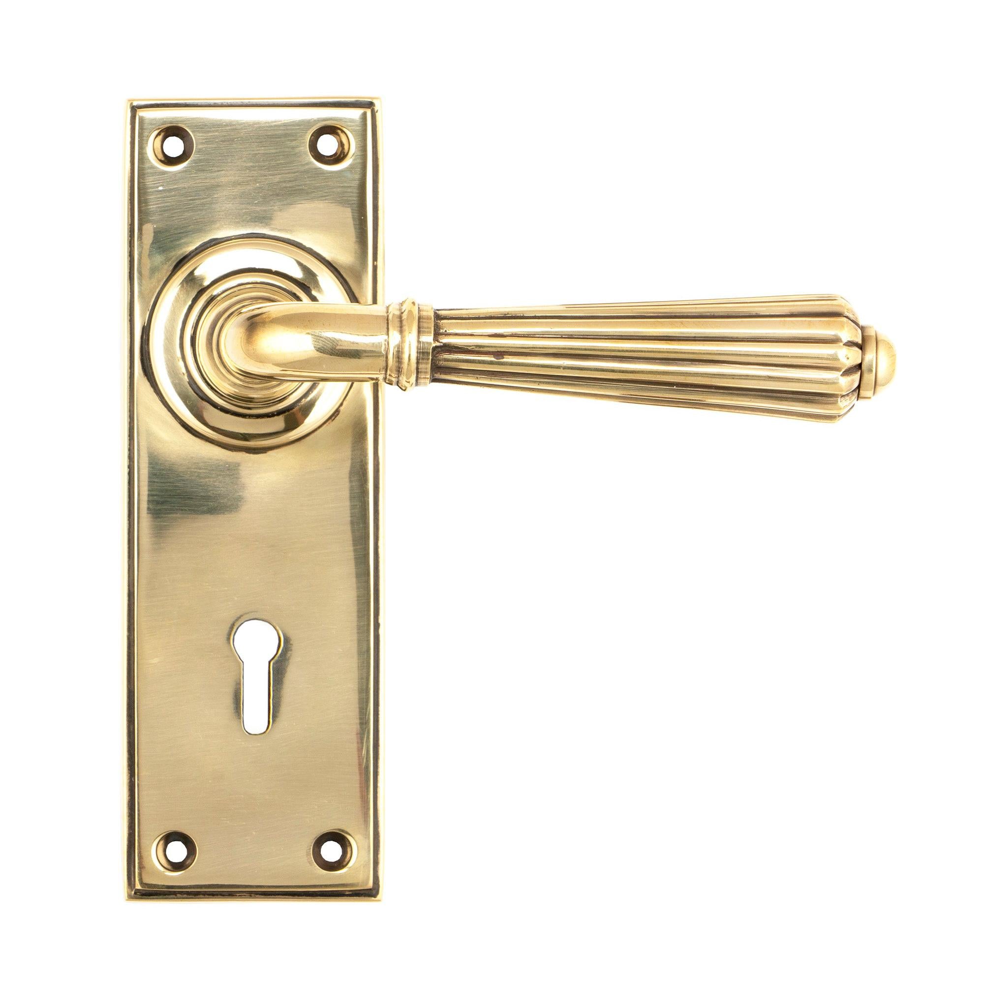 Aged Brass Hinton Lever Lock Set | From The Anvil - Lever Lock - From The Anvil - Yester Home