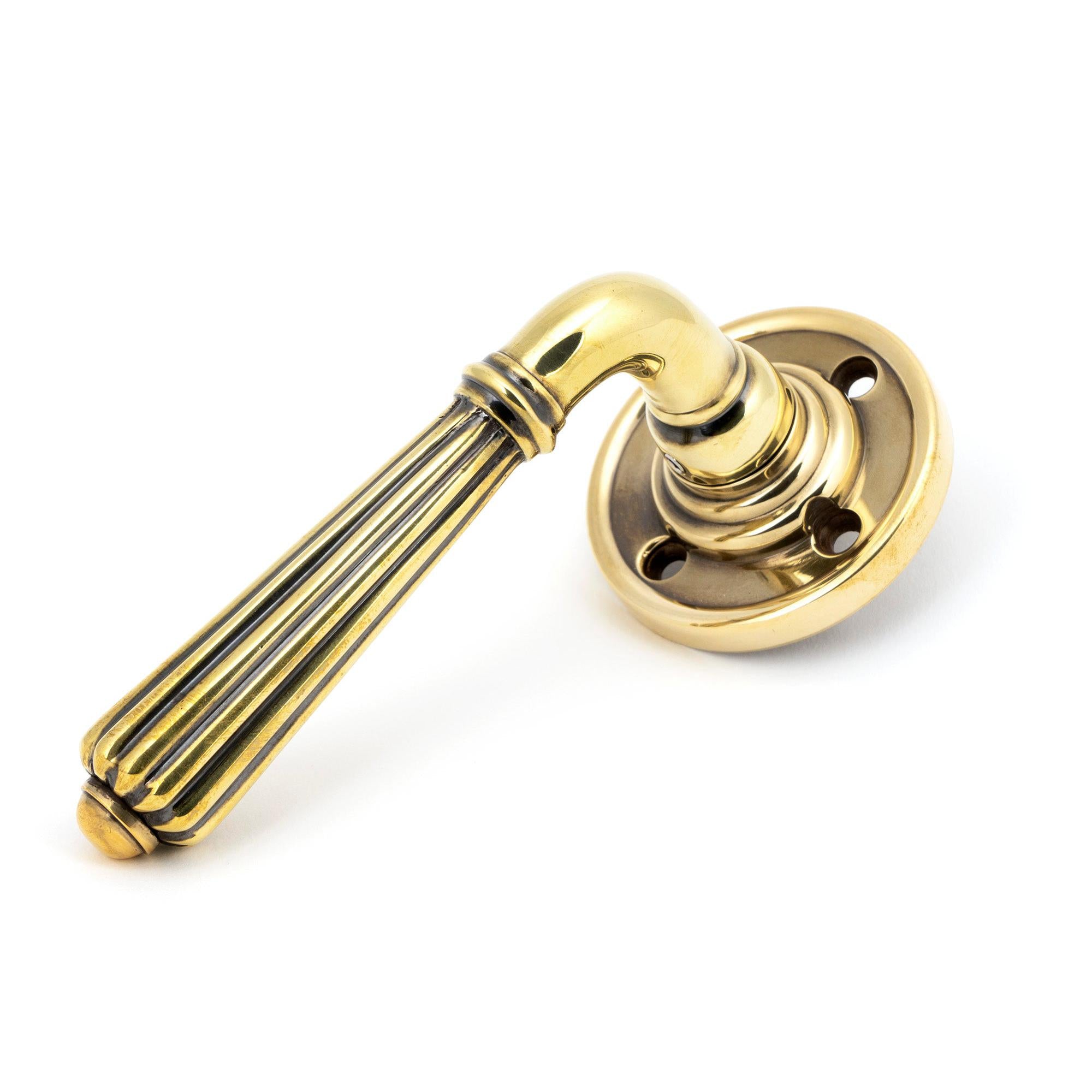 Aged Brass Hinton Lever on Rose Set | From The Anvil - Lever on Rose - From The Anvil - Yester Home