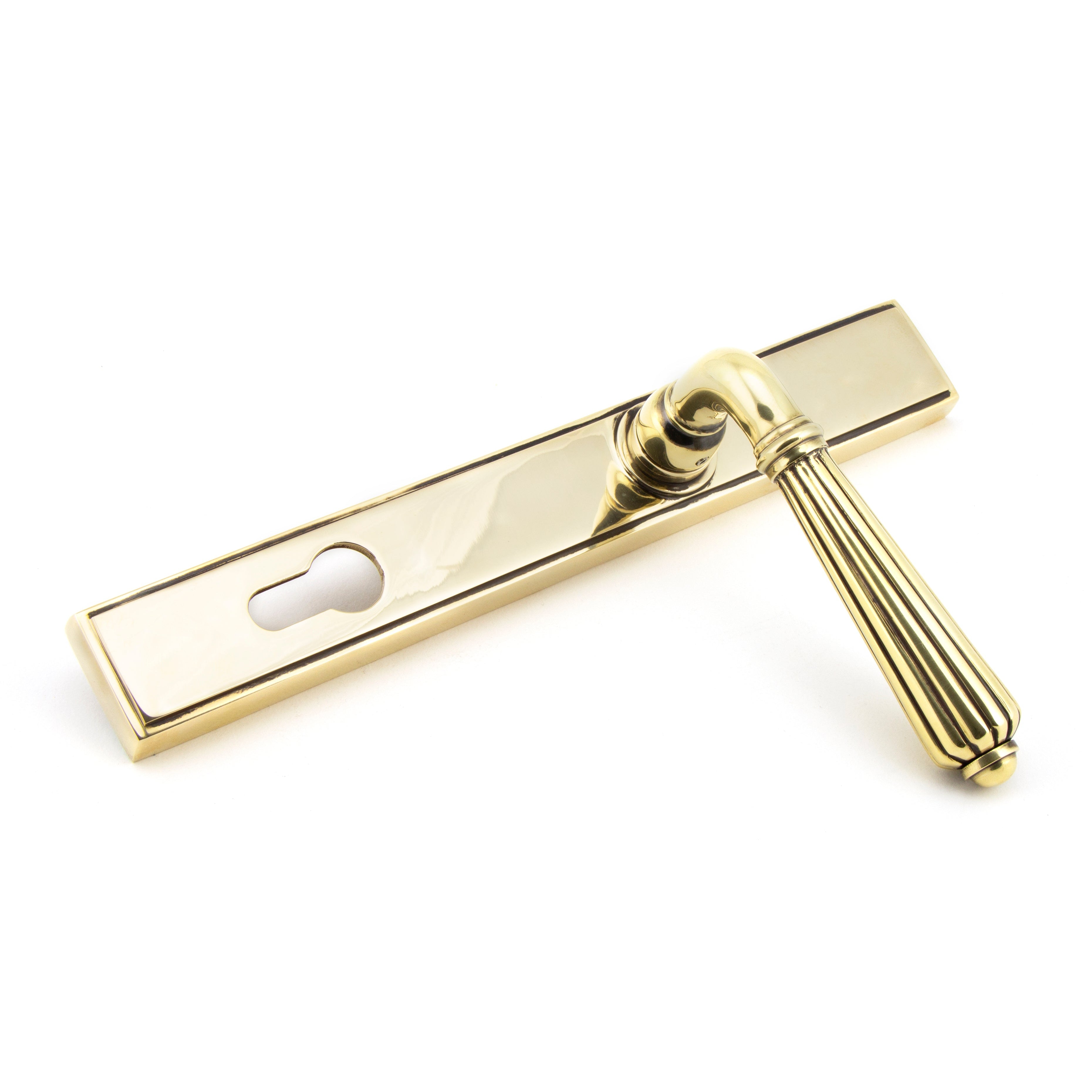 Aged Brass Hinton Slimline Lever Espag. Lock Set | From The Anvil-Espagnolette-Yester Home