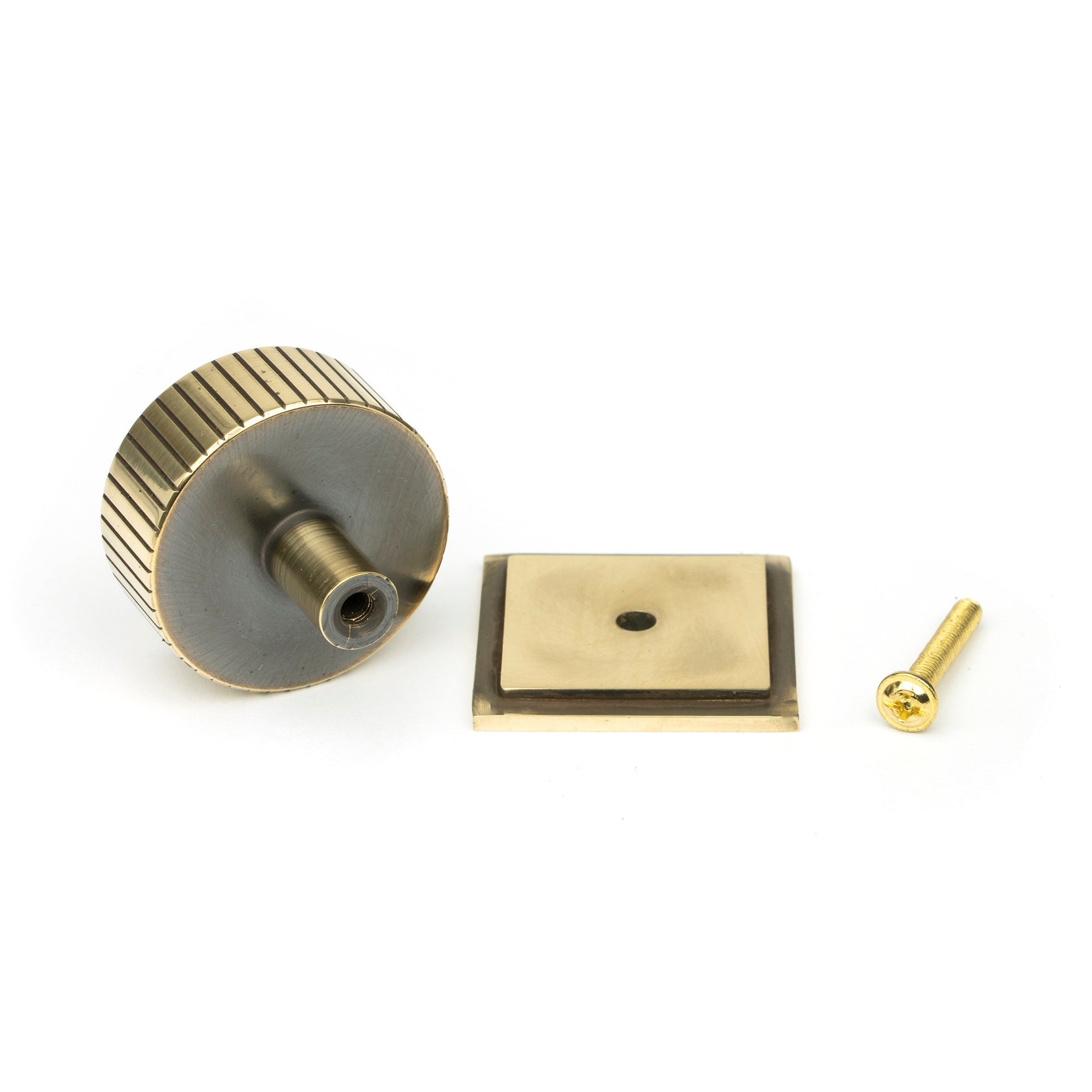 Aged Brass Judd Cabinet Knob - 38mm (Square) | From The Anvil-Cabinet Knobs-Yester Home