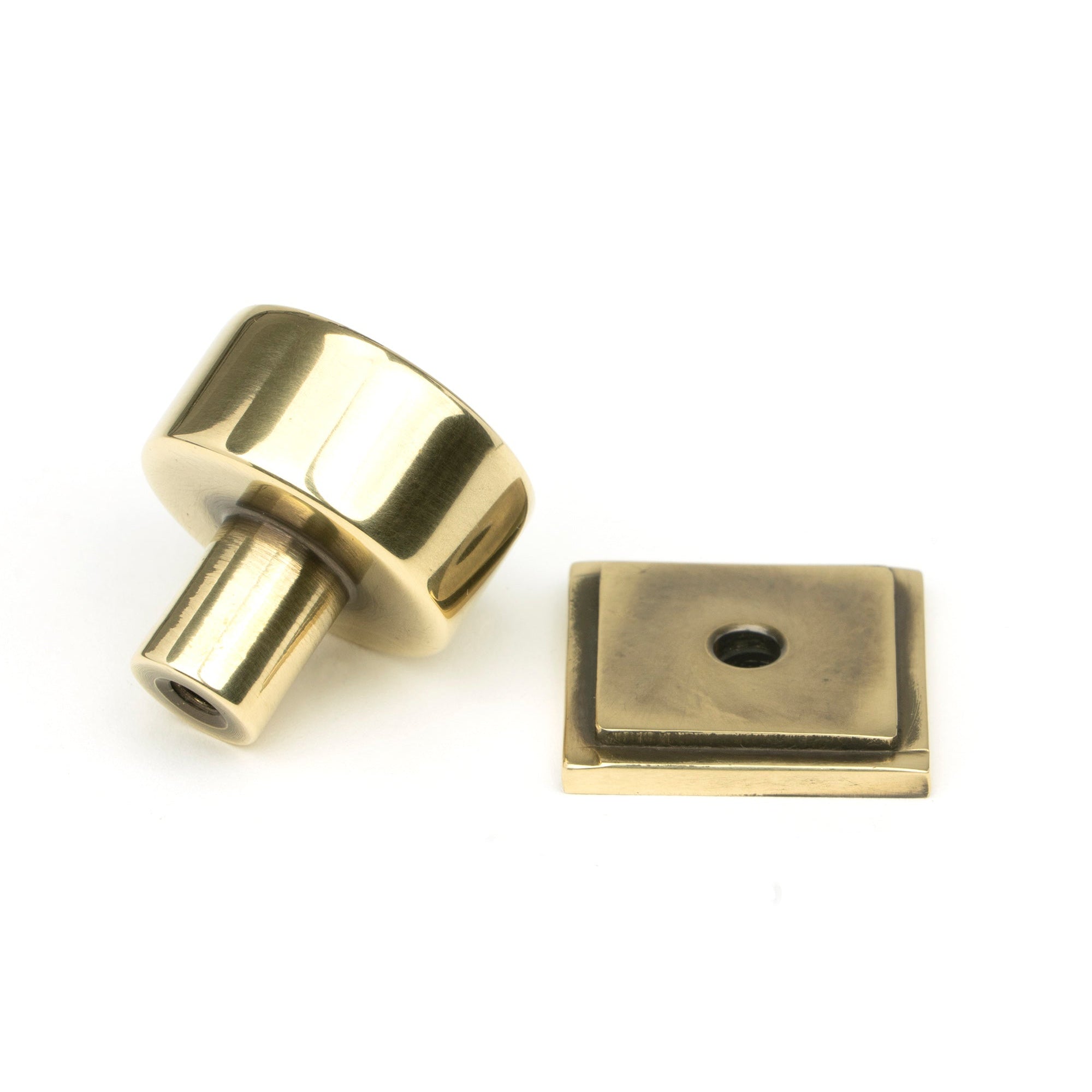 Aged Brass Kelso Cabinet Knob - 25mm (Square) | From The Anvil-Cabinet Knobs-Yester Home