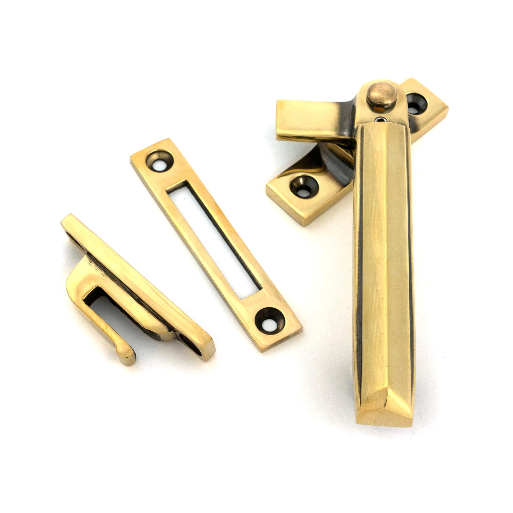 Aged Brass Locking Art Deco Fastener - RH - Locking Fasteners - From The Anvil - Yester Home