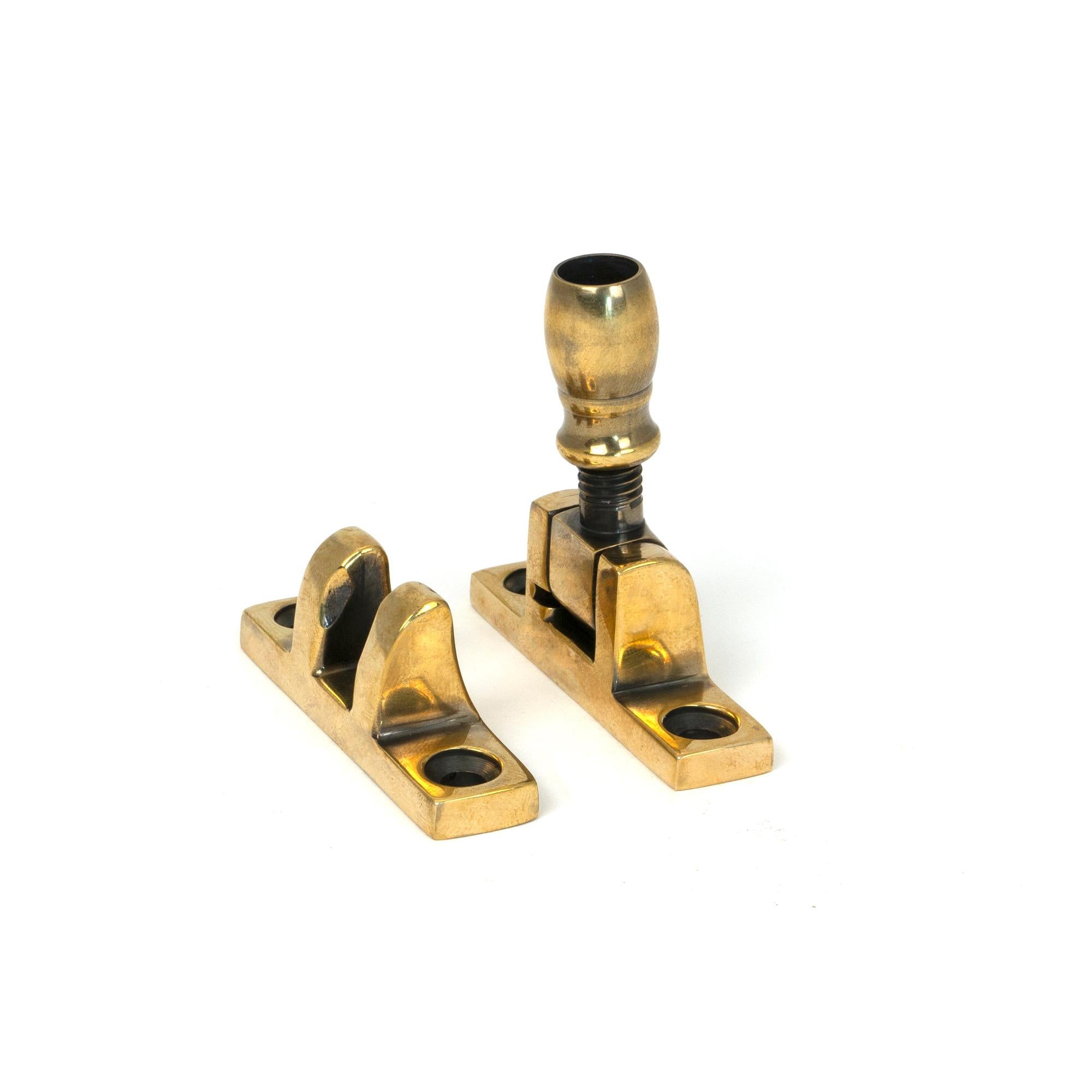 Aged Brass Mushroom Brighton Fastener - Narrow (Square) | From The Anvil - Brighton Fasteners - From The Anvil - Yester Home
