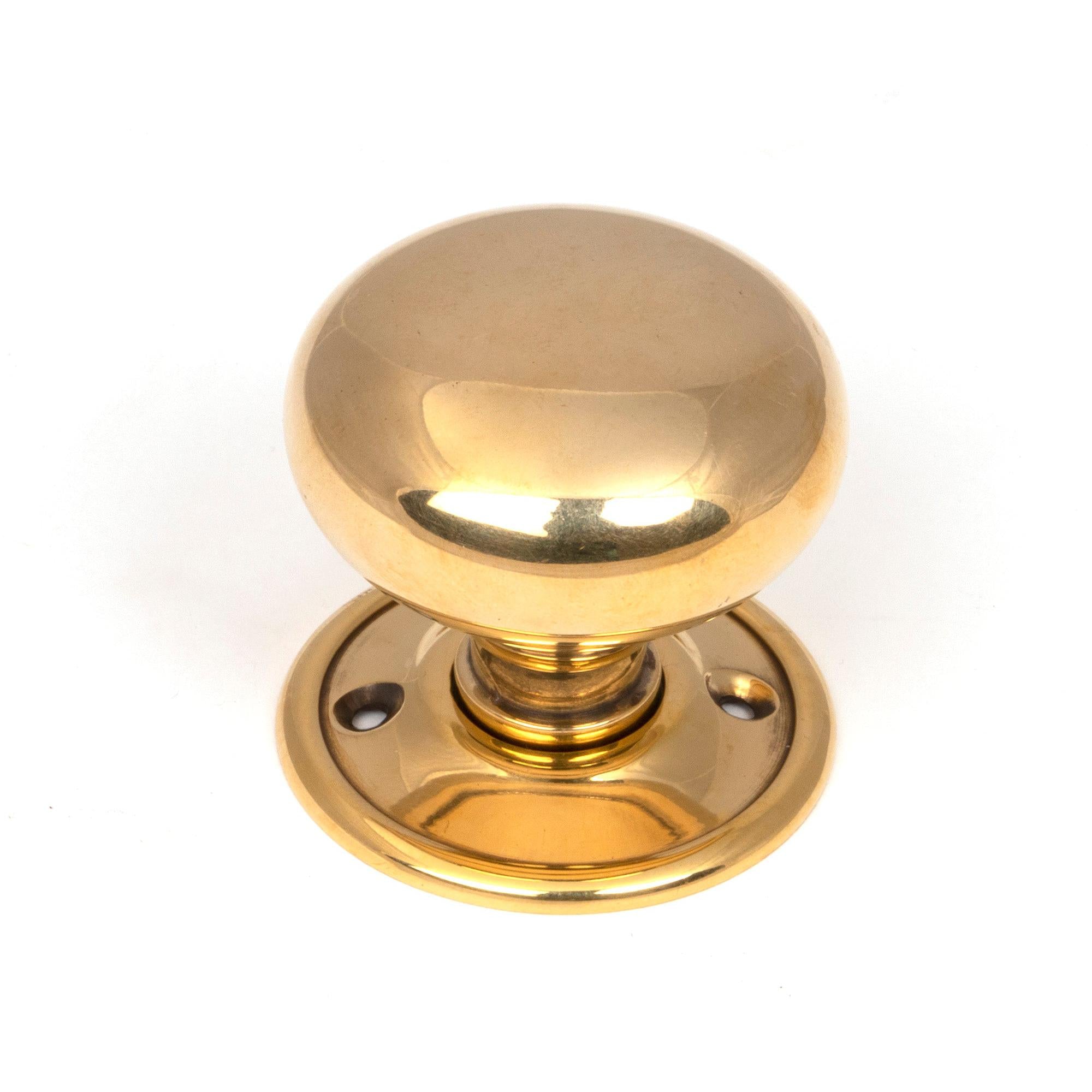 Aged Brass Mushroom Mortice/Rim Knob Set | From The Anvil - Mortice Knobs - From The Anvil - Yester Home
