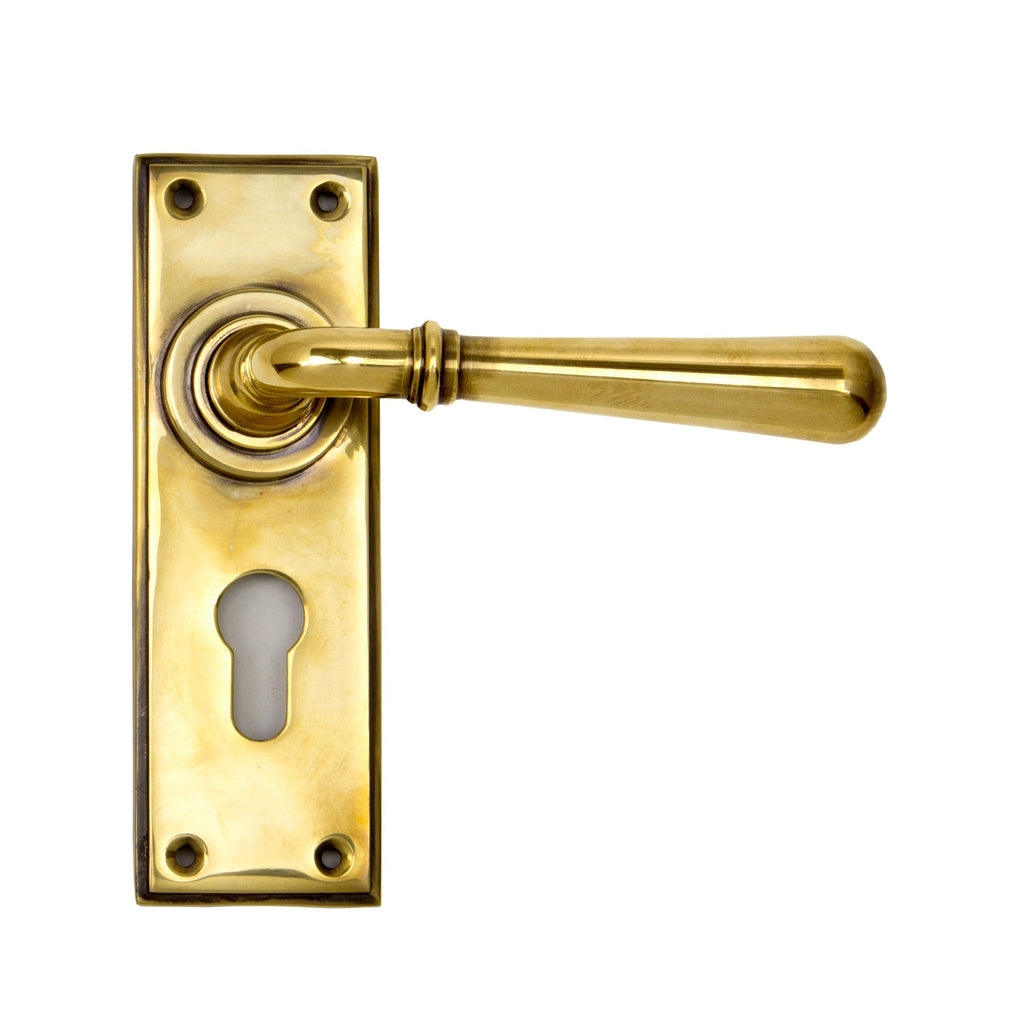 Aged Brass Newbury Lever Euro Lock Set | From The Anvil-Lever Euro-Yester Home